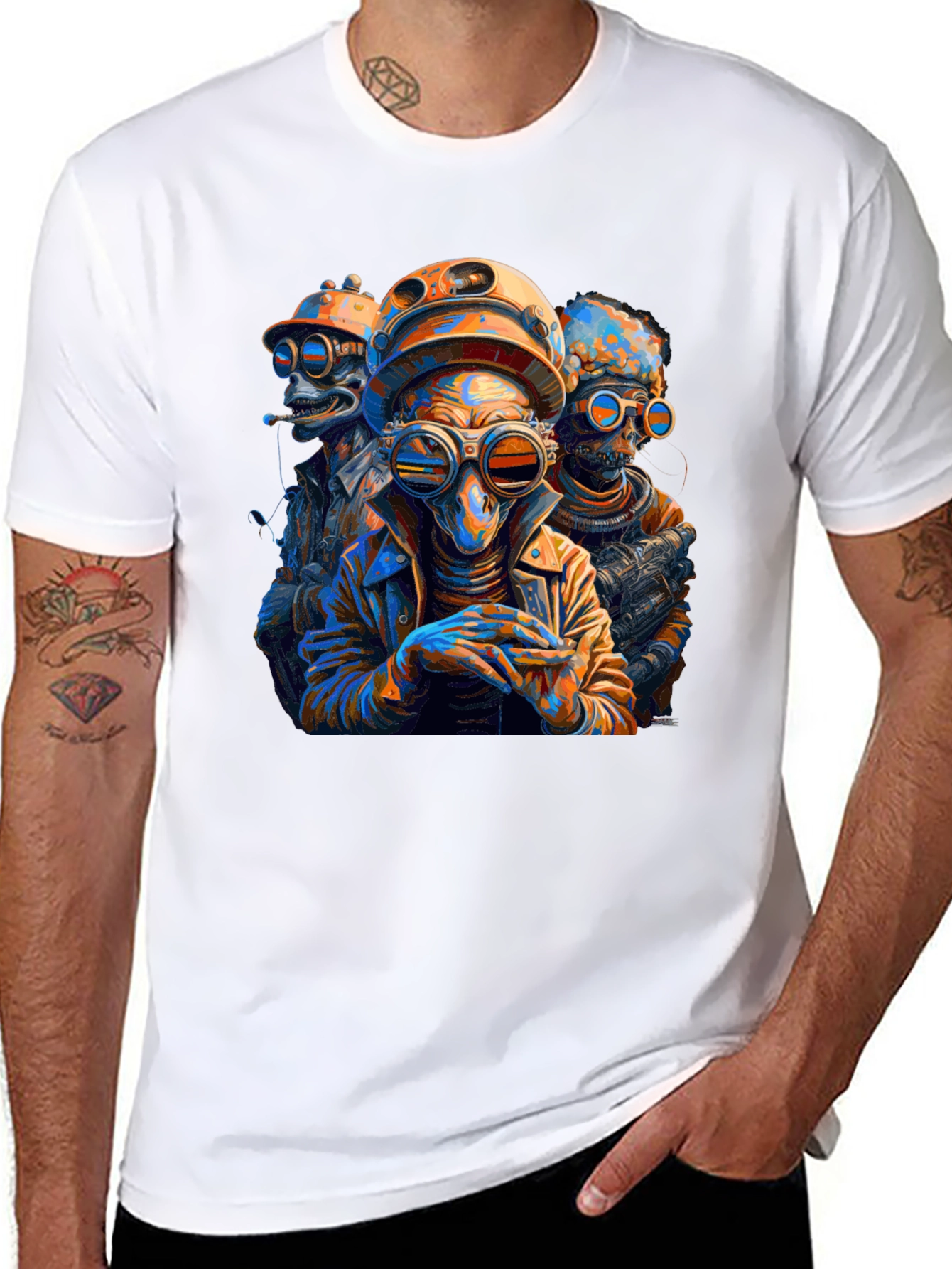 Steampunk Alien Crew Graphic Tee