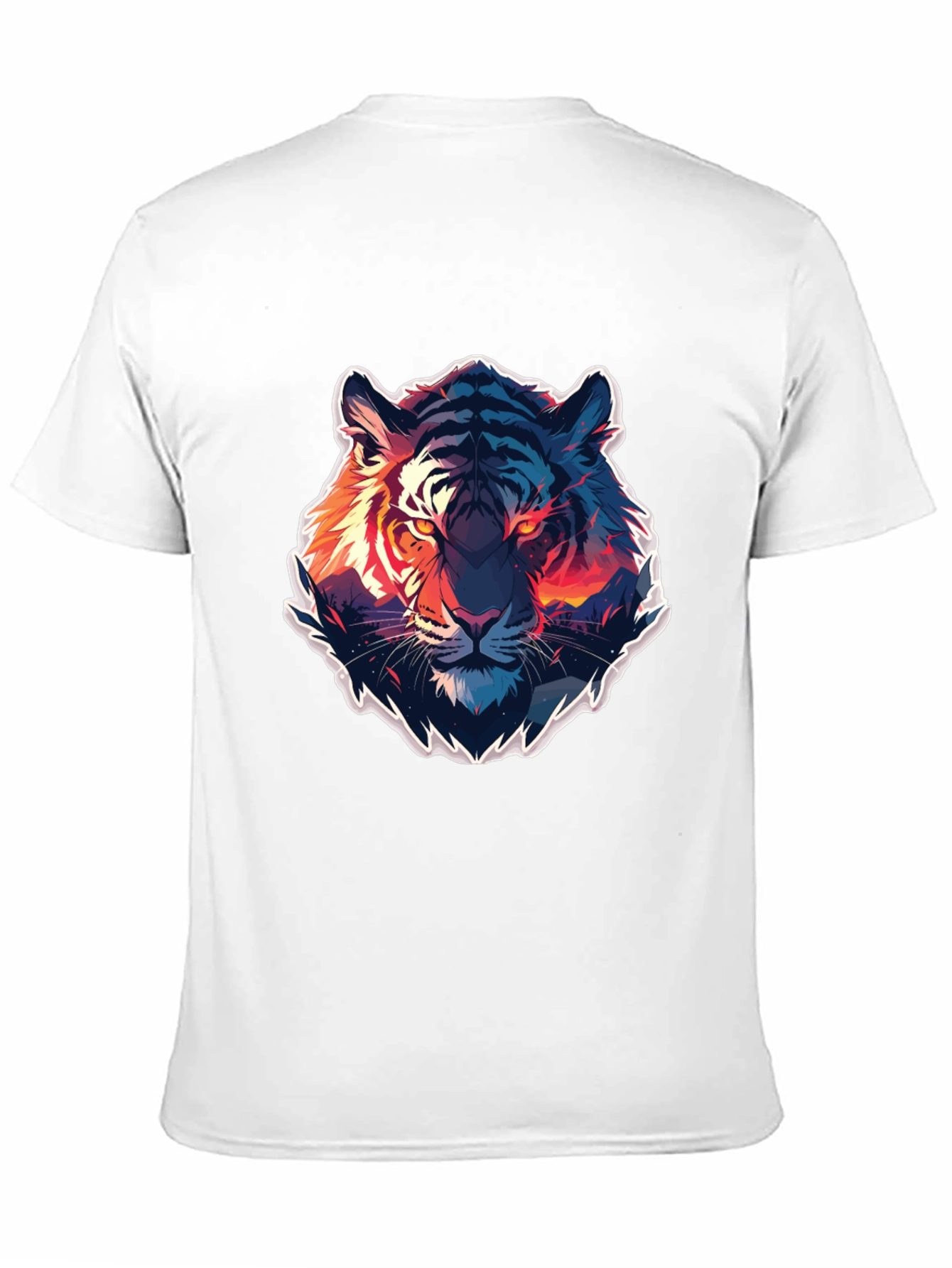 Tiger Graphic Print Crew Neck T-Shirt