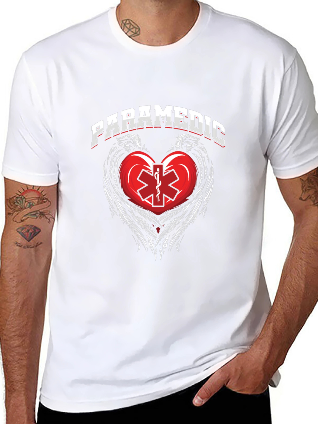 Paramedic Heart Wings Graphic Tee - EMT Apparel