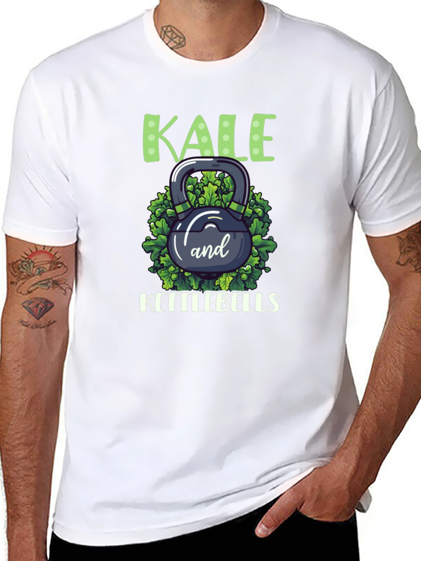 Kale and Kettlebells T-Shirt - Fitness & Foodie!