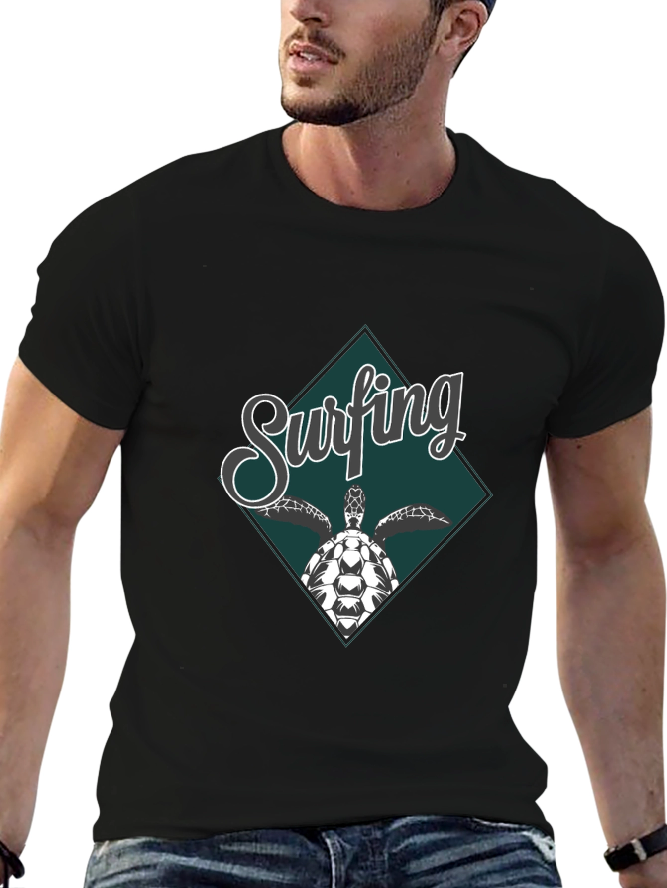 Surfing Turtle Graphic Tee
