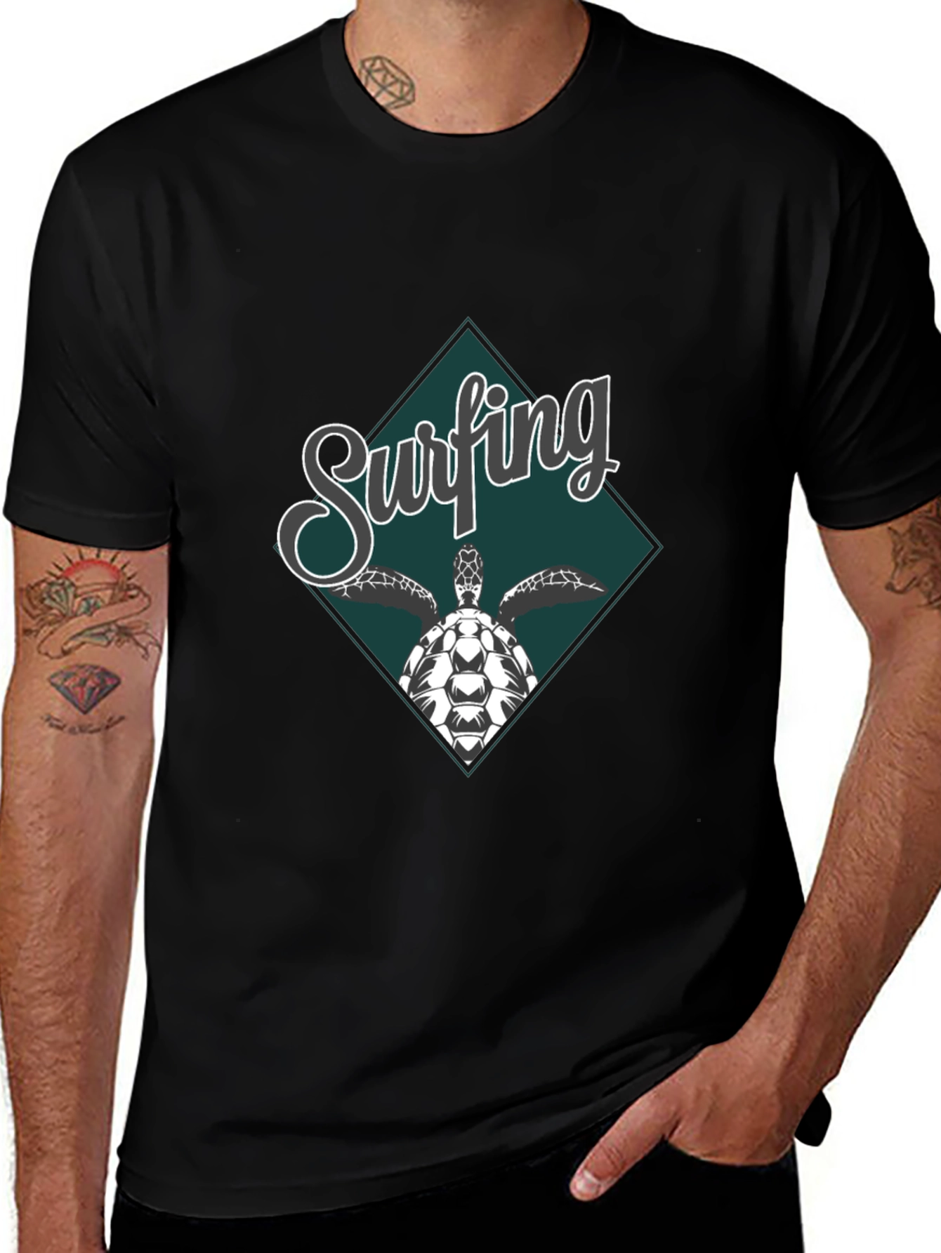 Surfing Turtle Graphic Tee