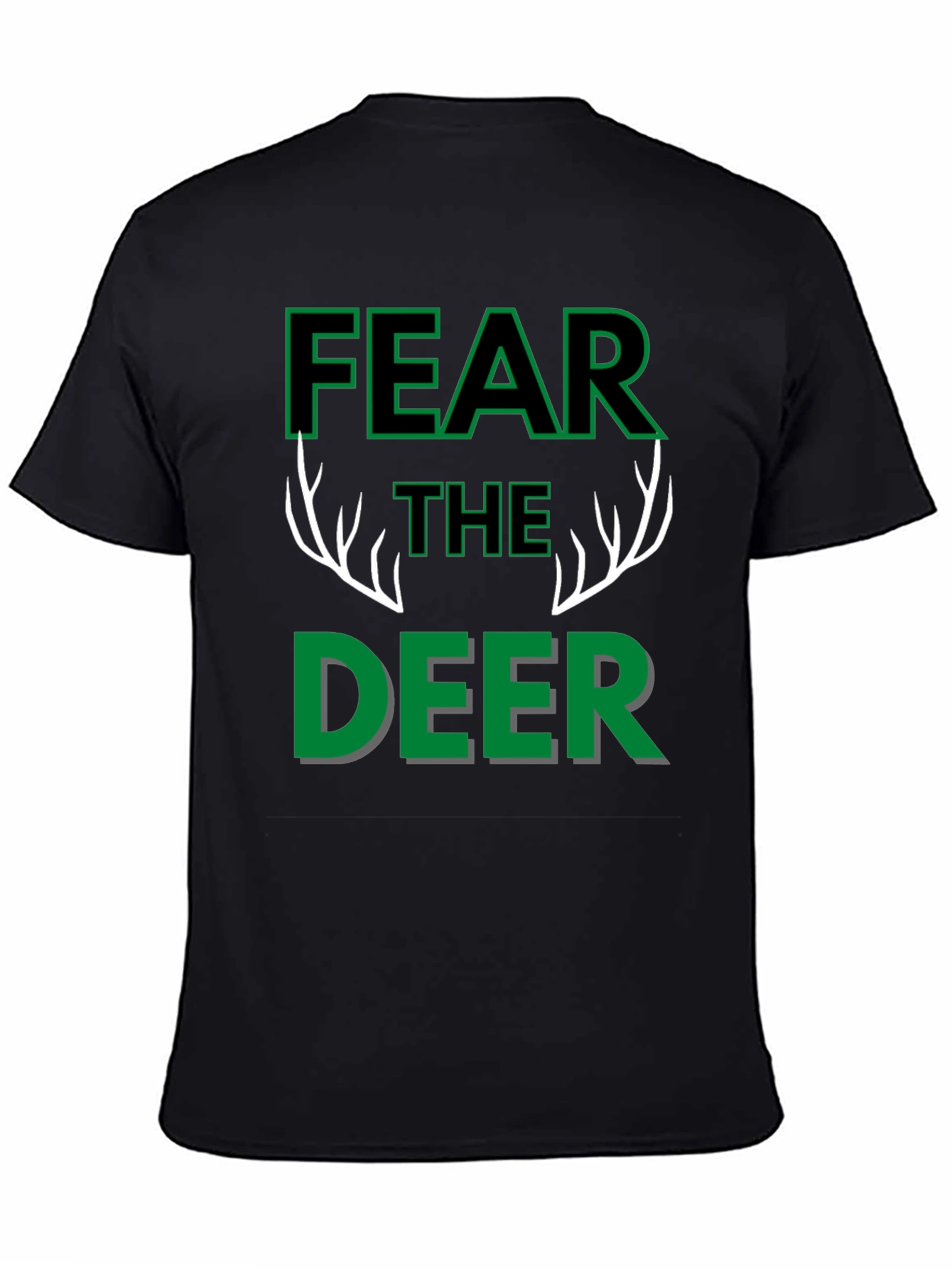 Fear The Deer Black Graphic T-Shirt