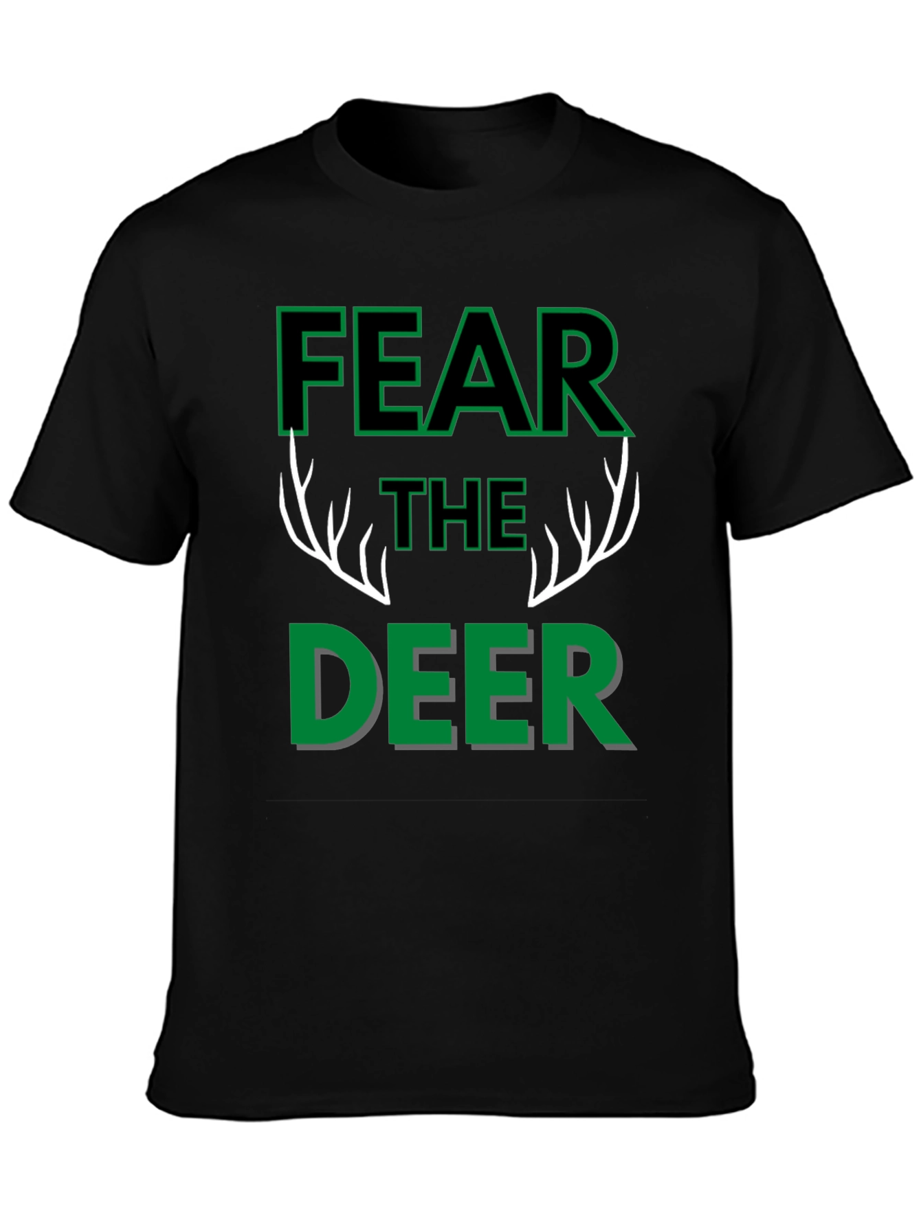 Fear The Deer Black Graphic T-Shirt