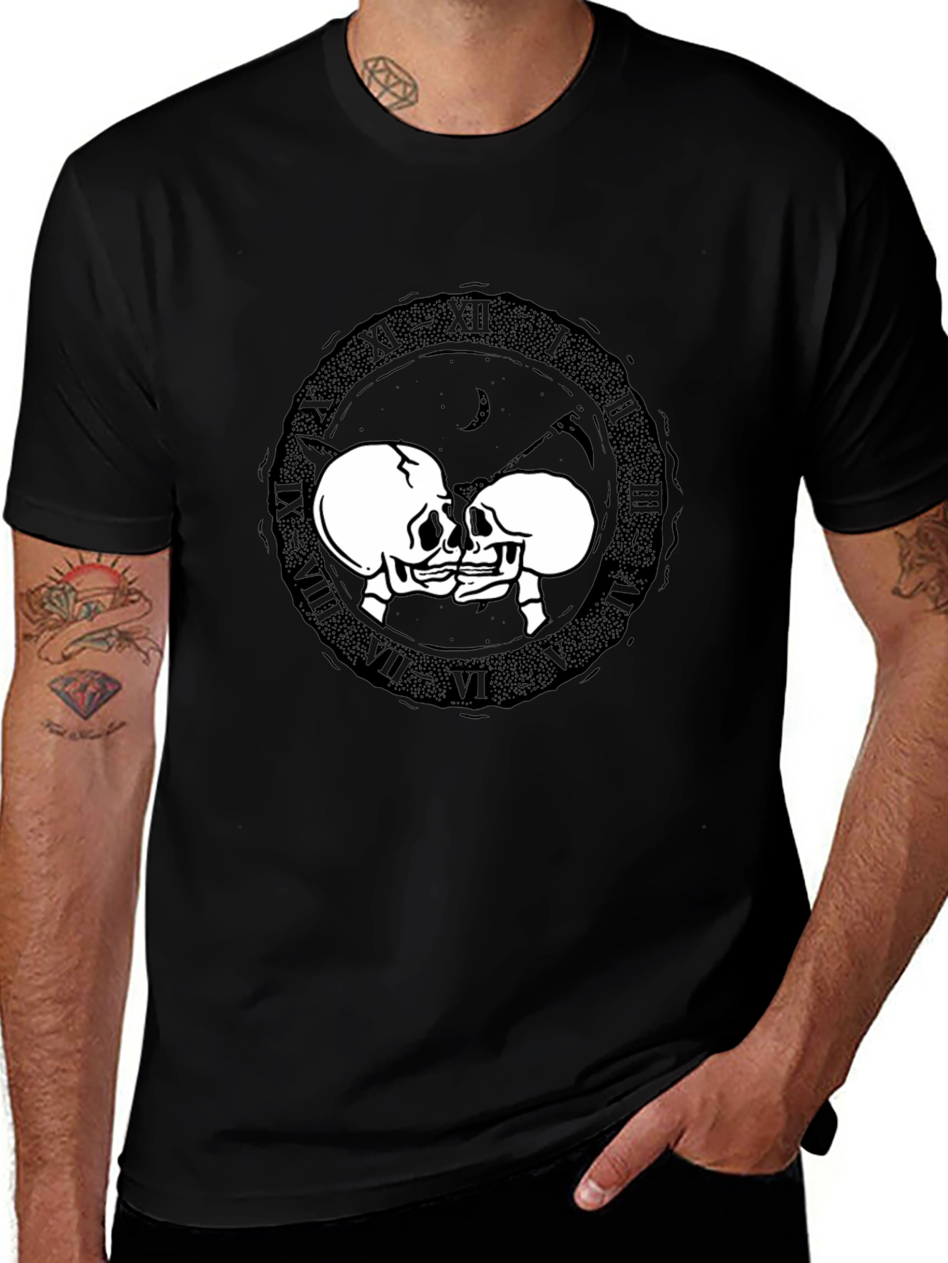 Skull Kiss T-Shirt - Dark Romance Design