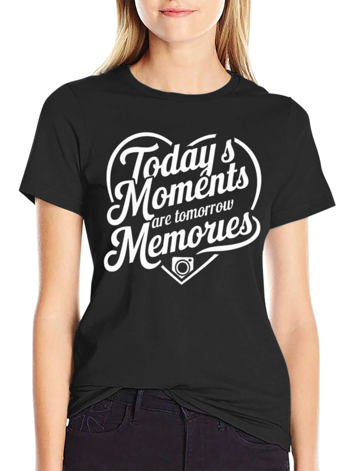Todays Moments Memories Black Graphic Tee