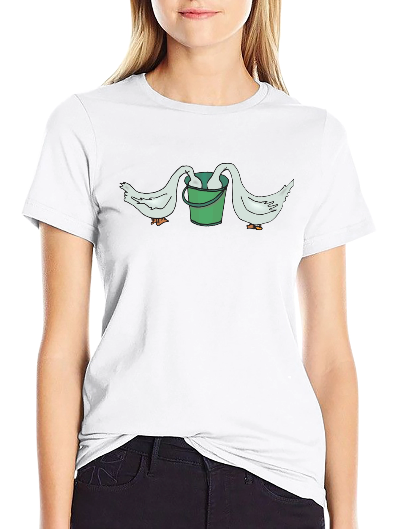 Funny Goose Bucket Graphic T-Shirt