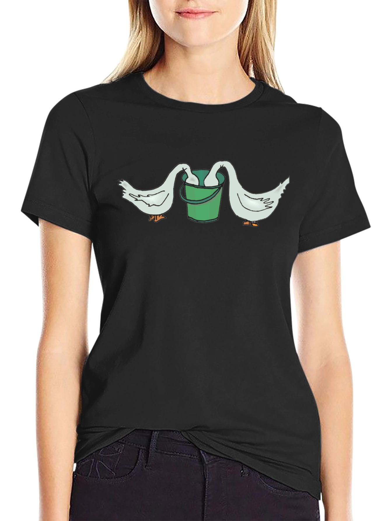 Funny Goose Bucket Graphic T-Shirt