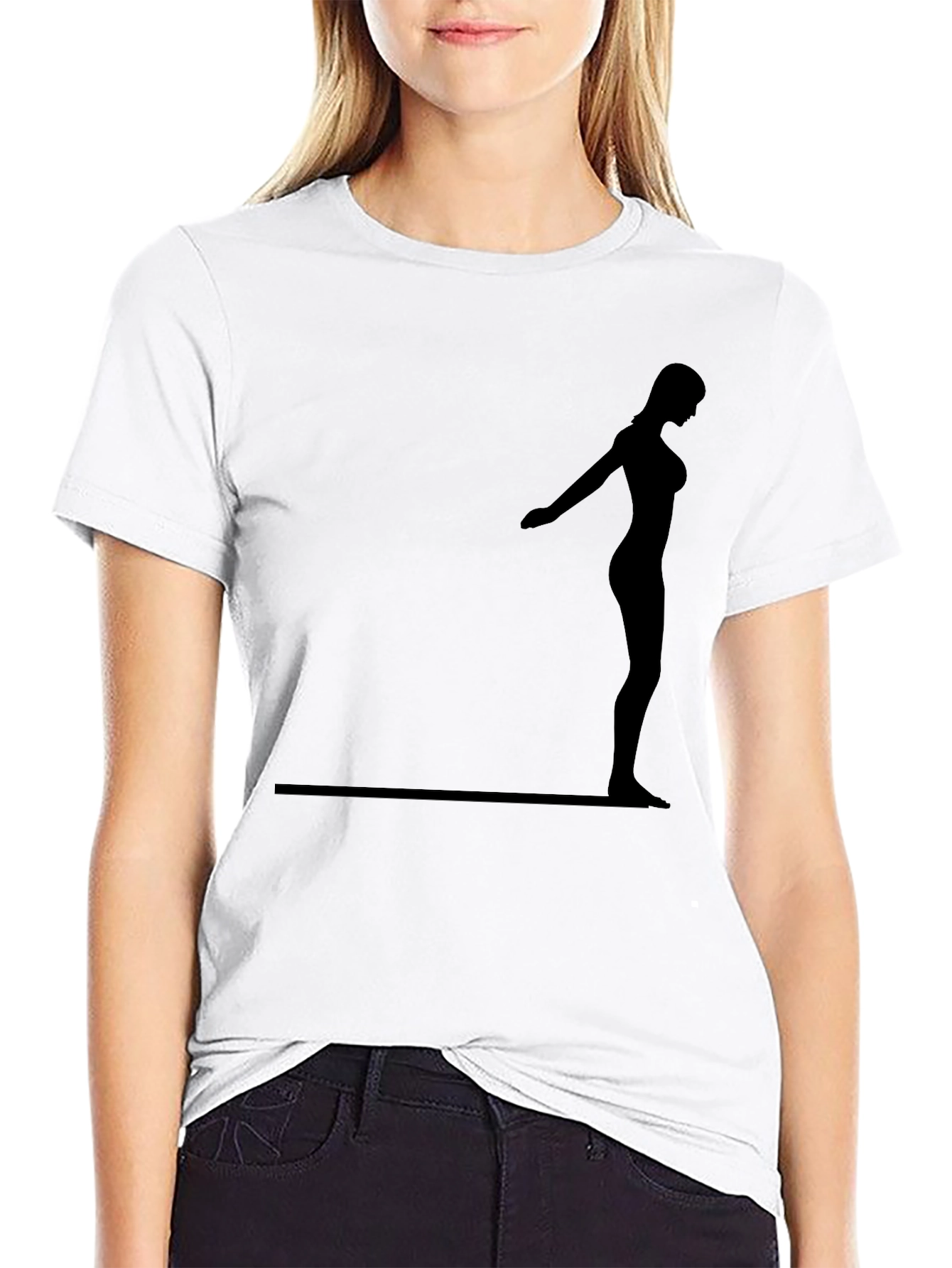 Black Yoga Silhouette Tee - Mens Casual Shirt