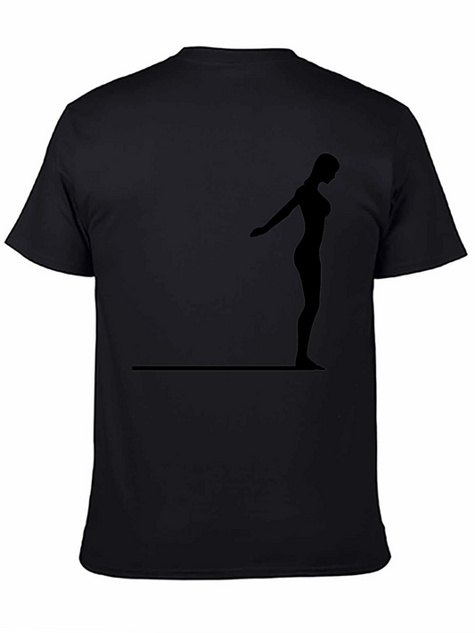 Black Yoga Silhouette Tee - Mens Casual Shirt