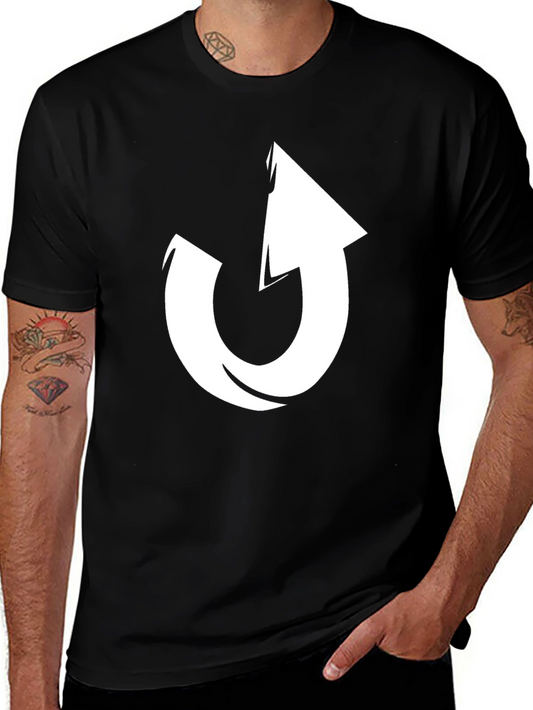 Mens Black T-Shirt with White Arrow Design