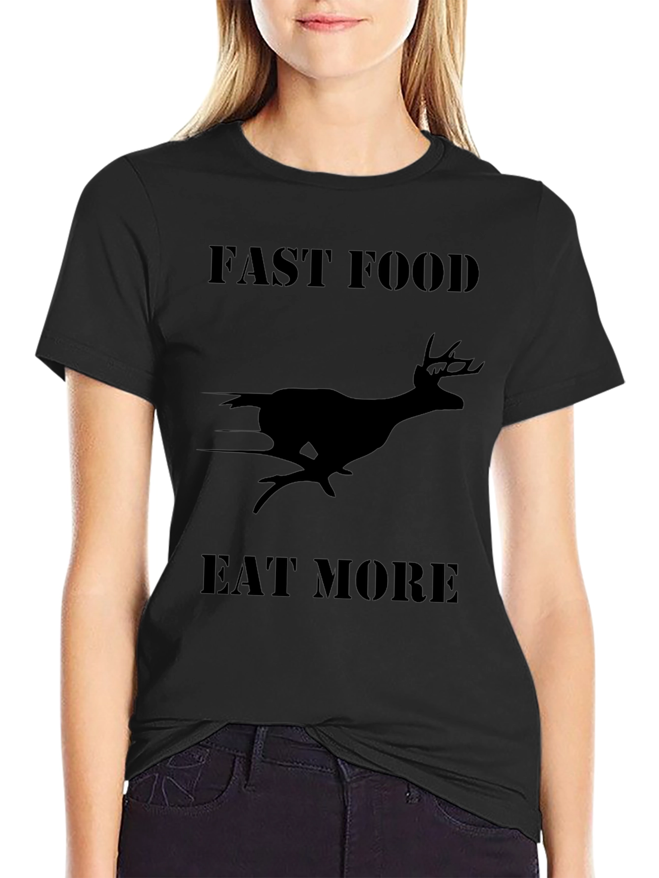 Fast Food Eat More Deer Graphic Tee