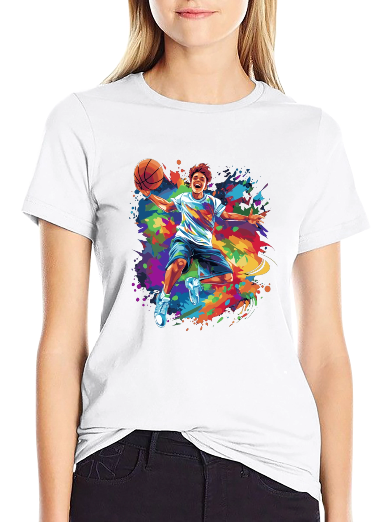 Colorful Basketball Graphic Tee
