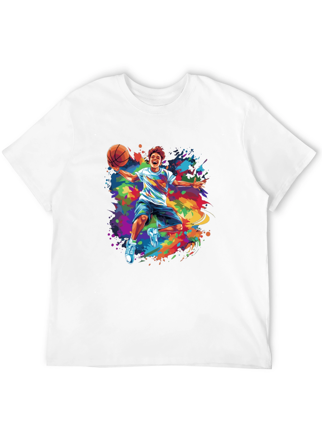 Colorful Basketball Graphic Tee