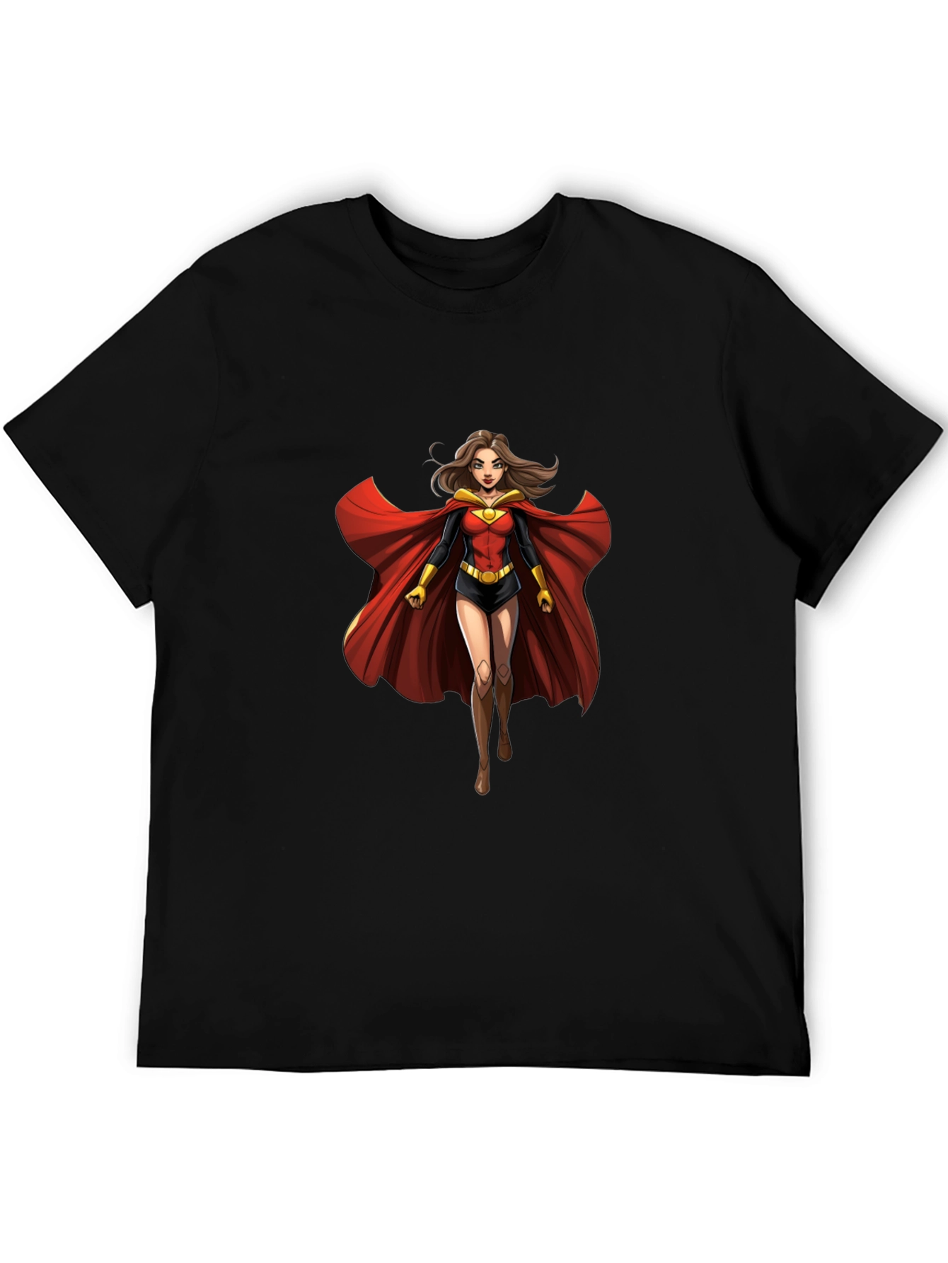 Superhero Woman Graphic Black T-Shirt