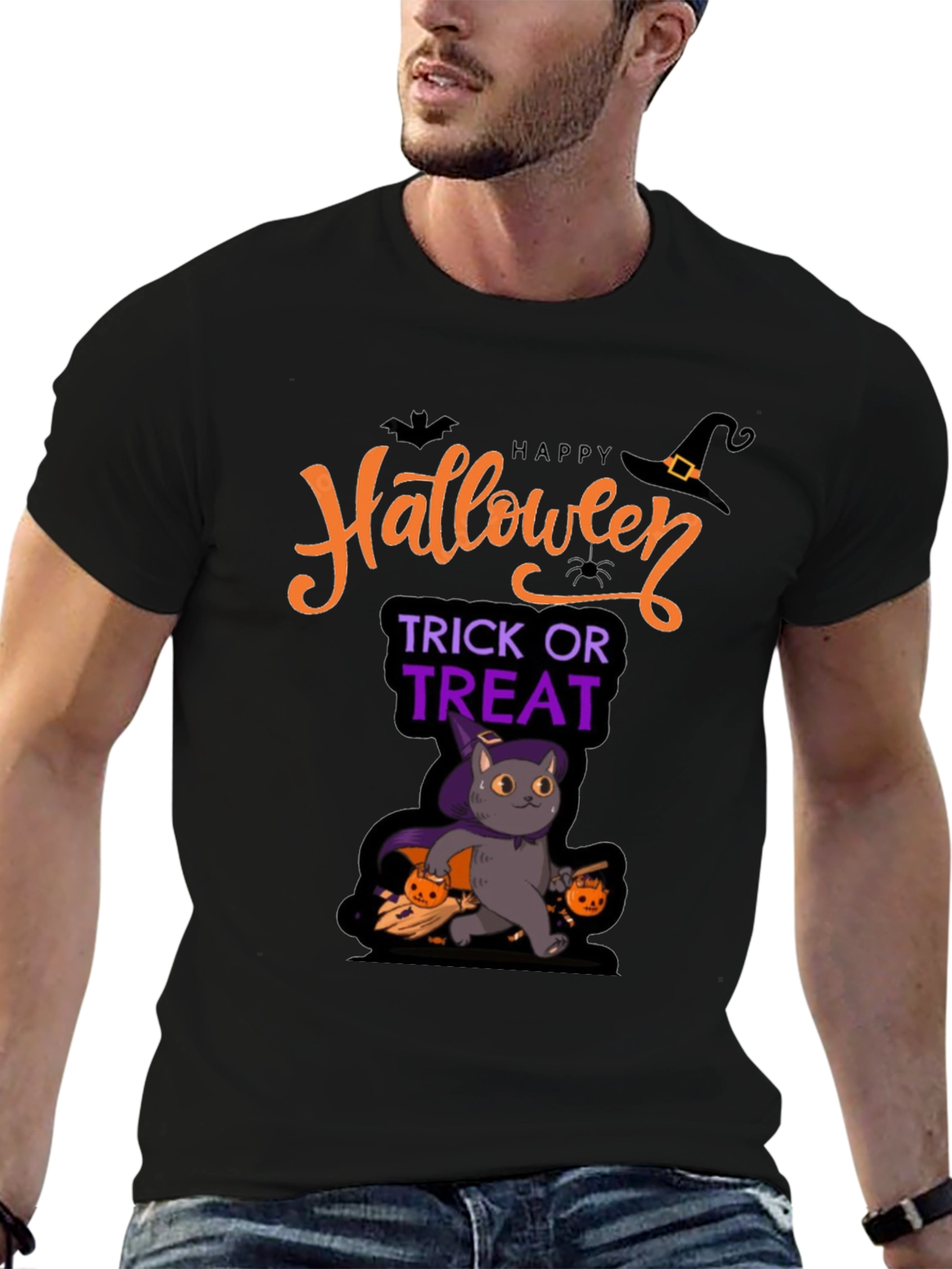Halloween Cat T-Shirt: Trick or Treat Tee