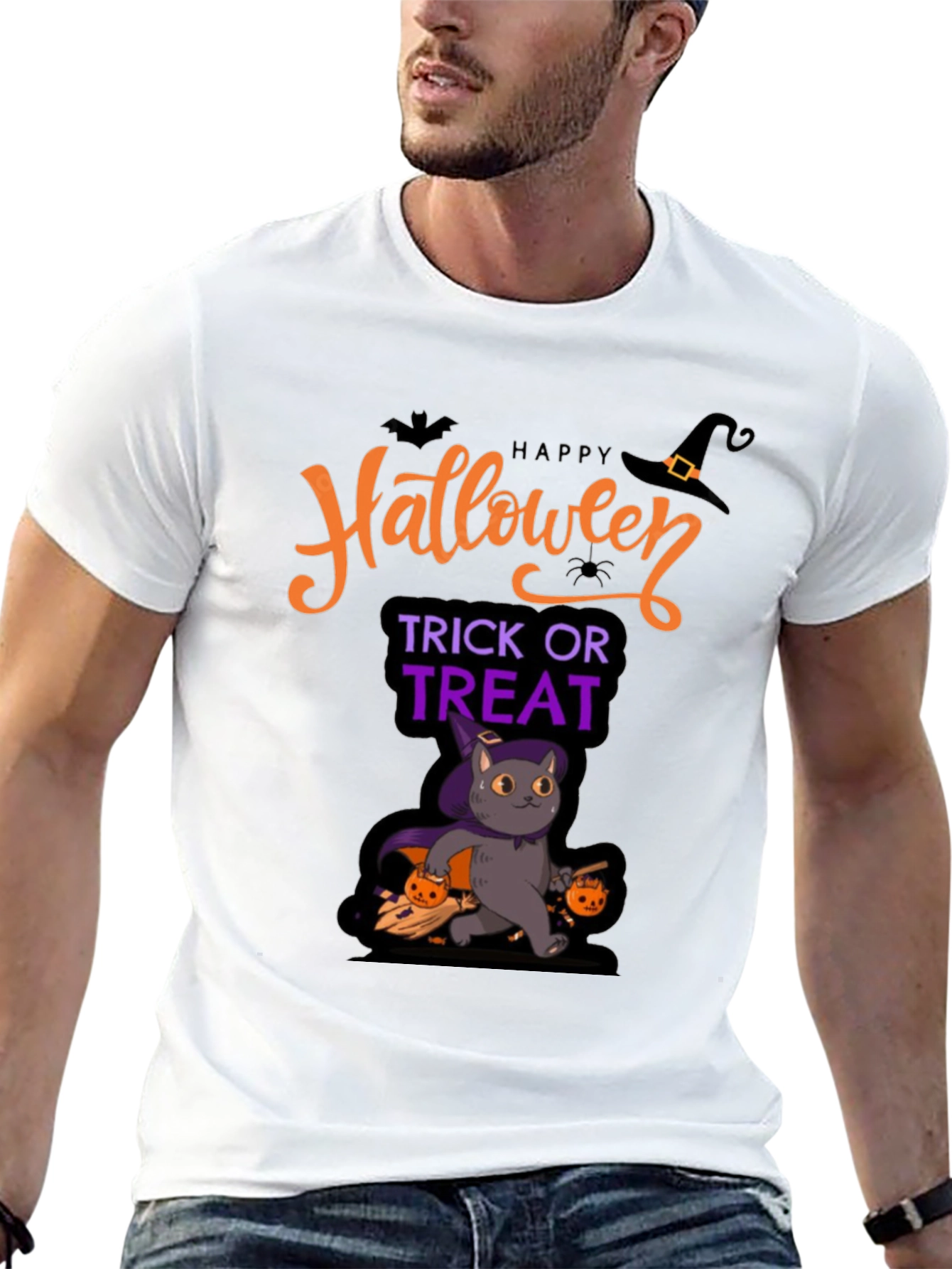 Halloween Cat T-Shirt: Trick or Treat Tee