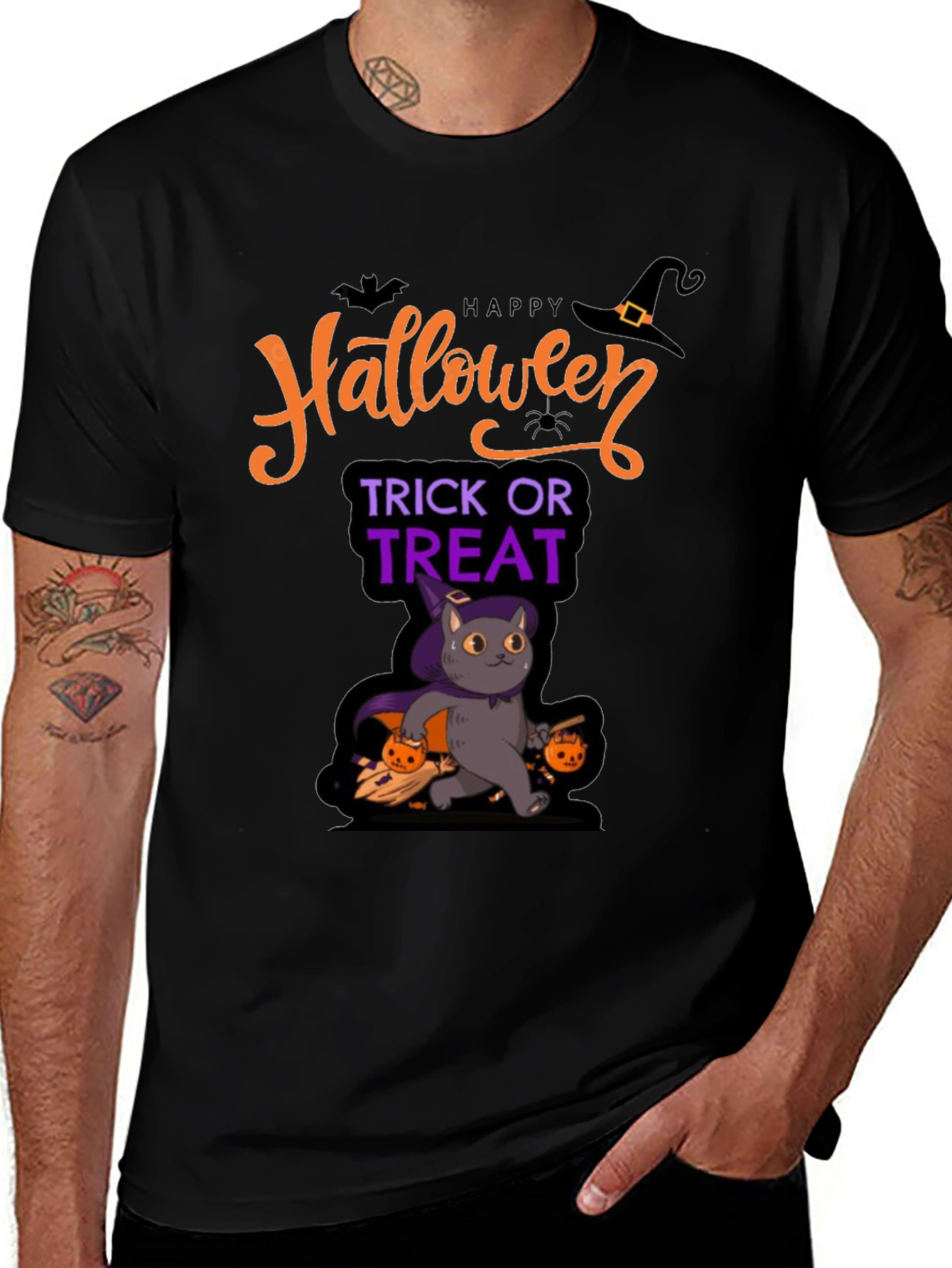 Halloween Cat T-Shirt: Trick or Treat Tee