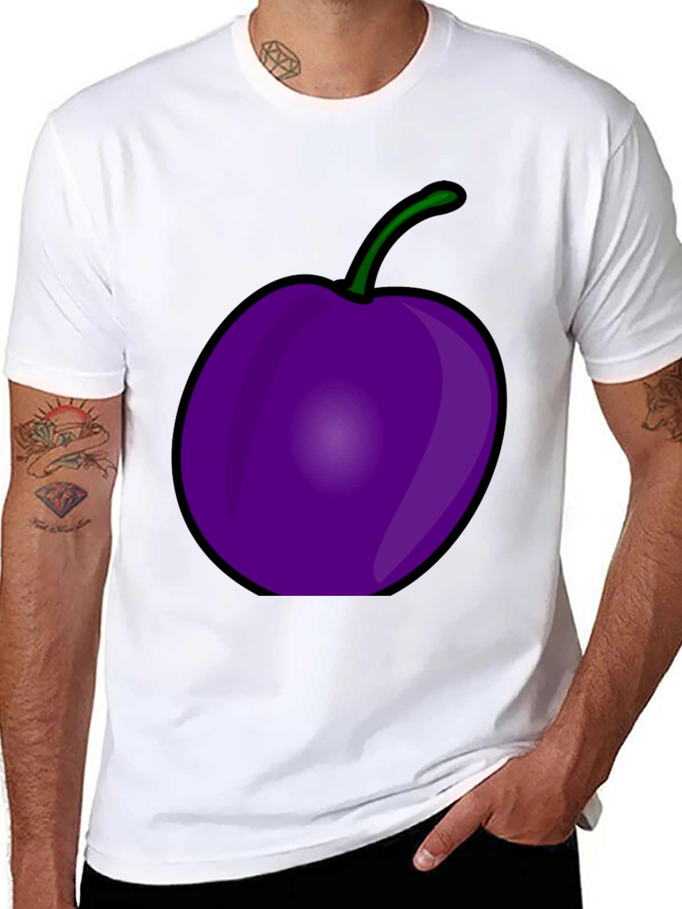 Plum Graphic Black T-Shirt