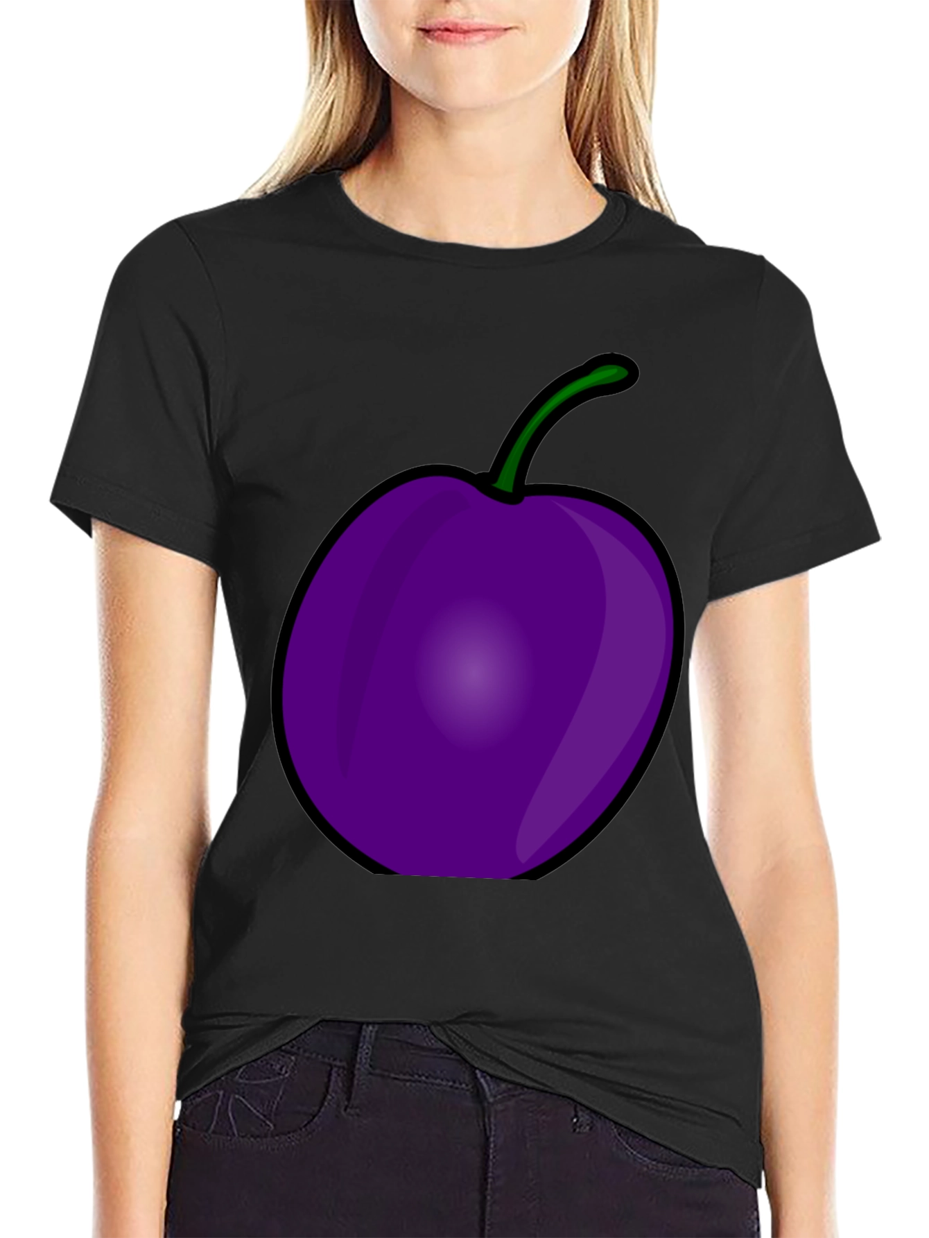 Plum Graphic Black T-Shirt