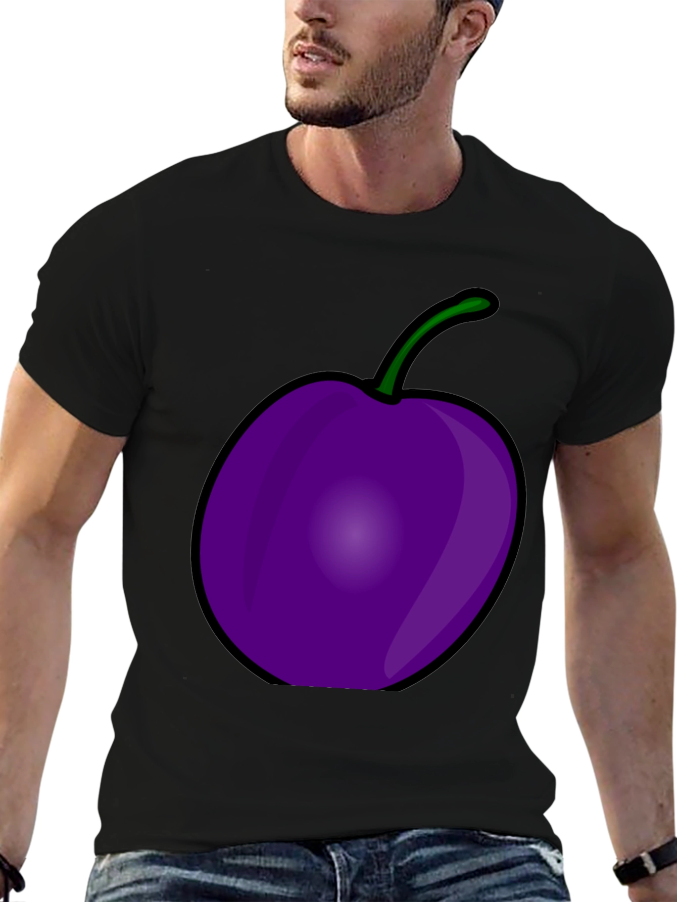 Plum Graphic Black T-Shirt