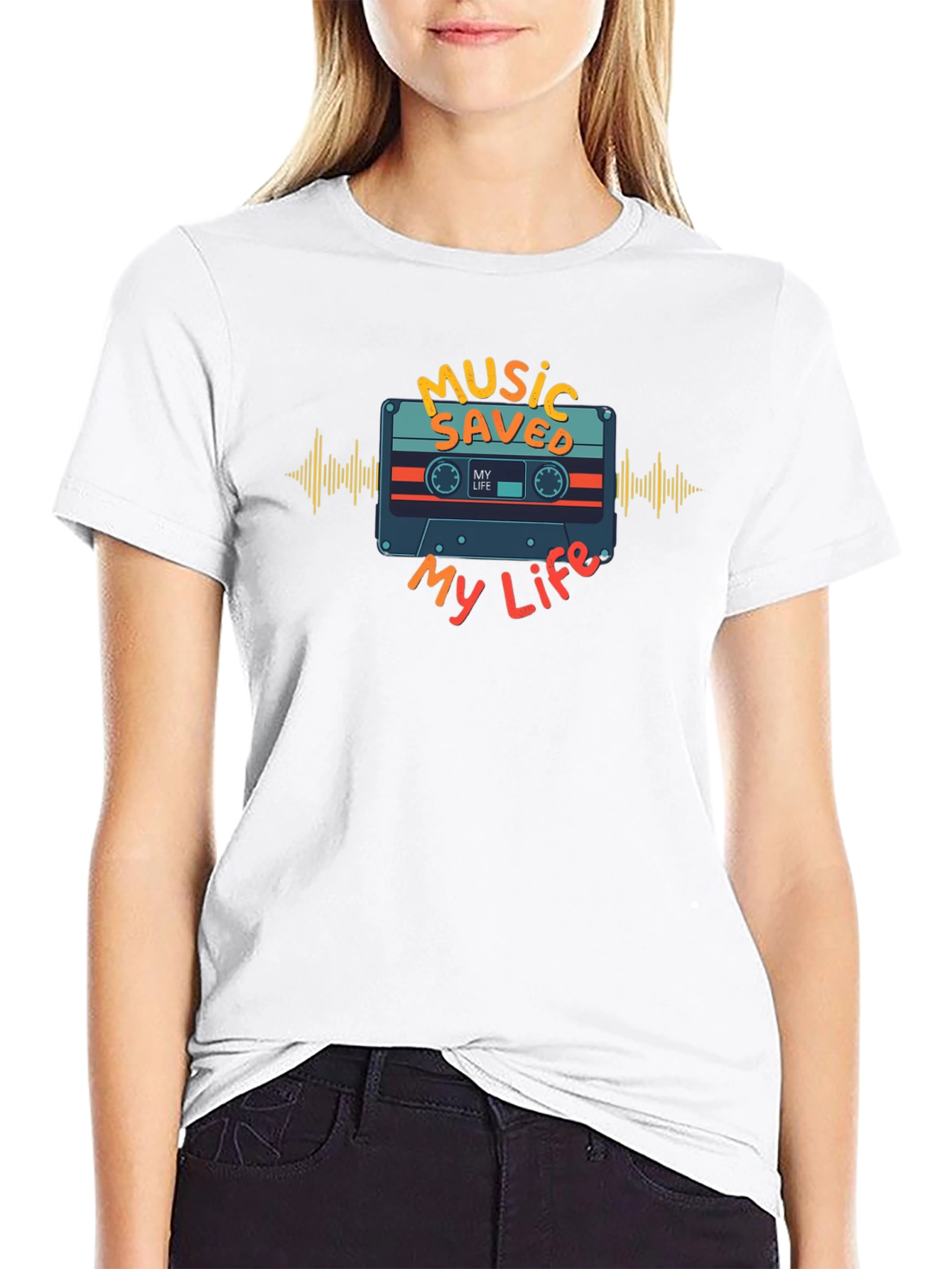 Music Saved My Life Graphic Tee - Black