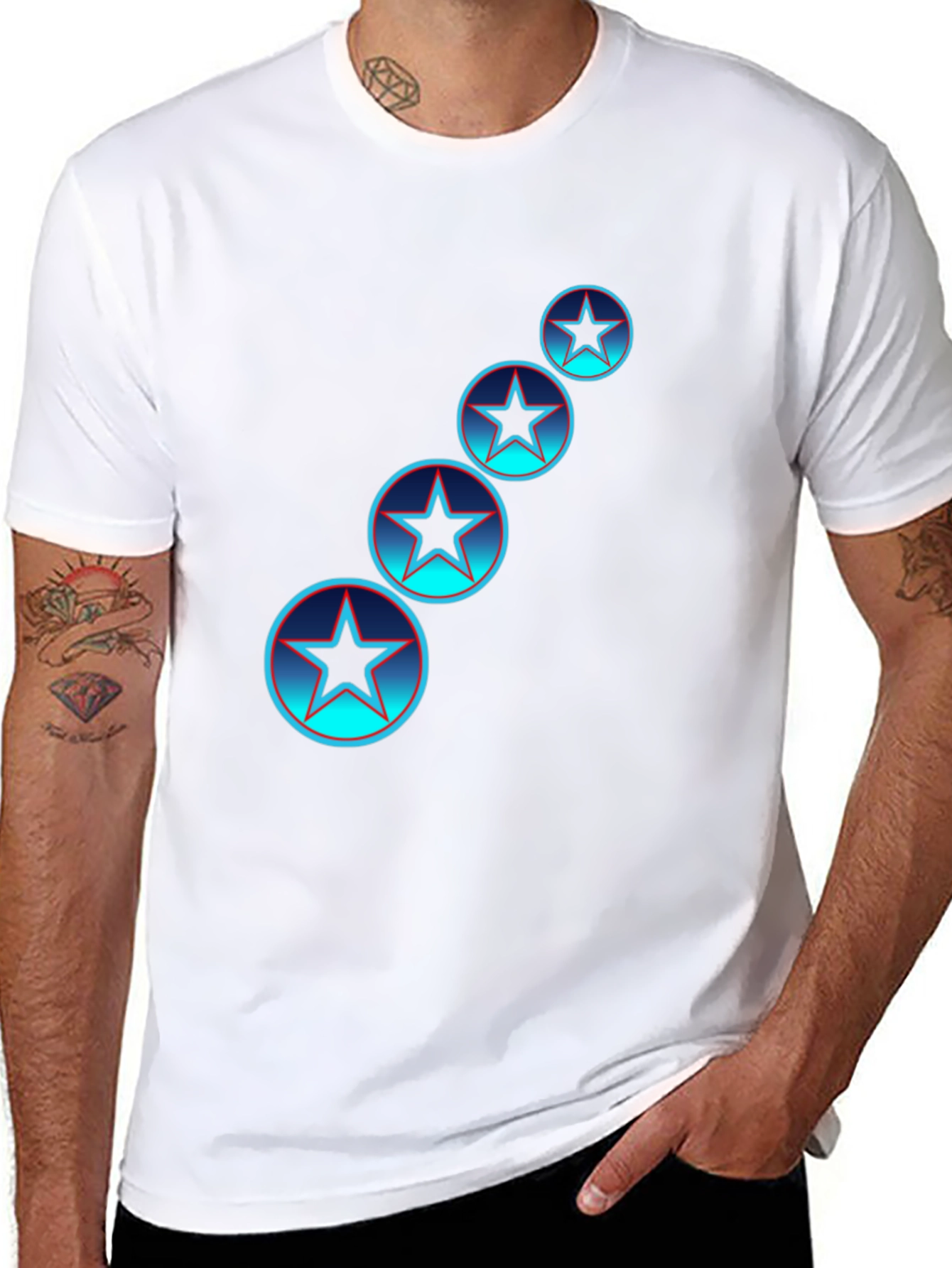 Star Circle Graphic Tee - Black