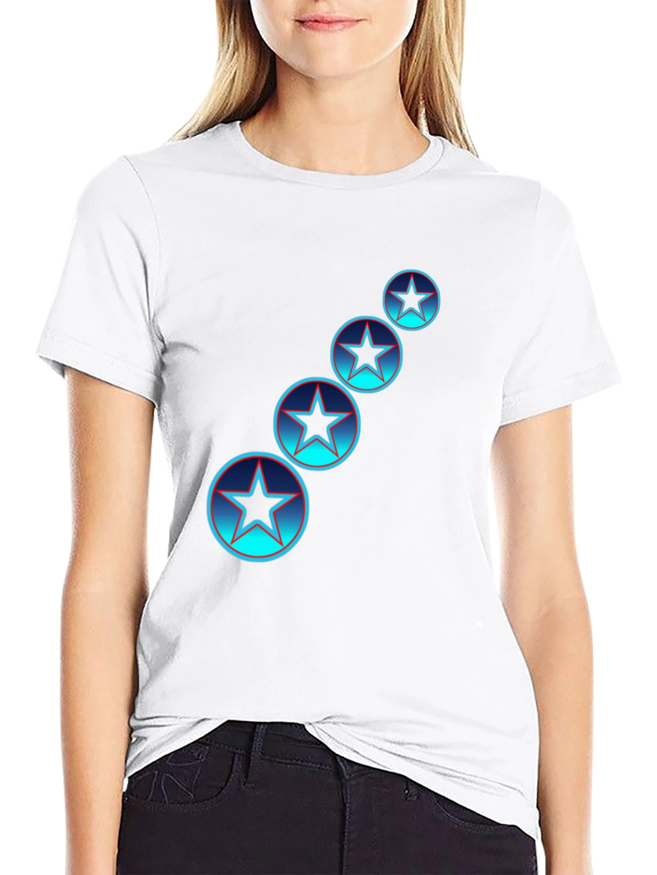 Star Circle Graphic Tee - Black