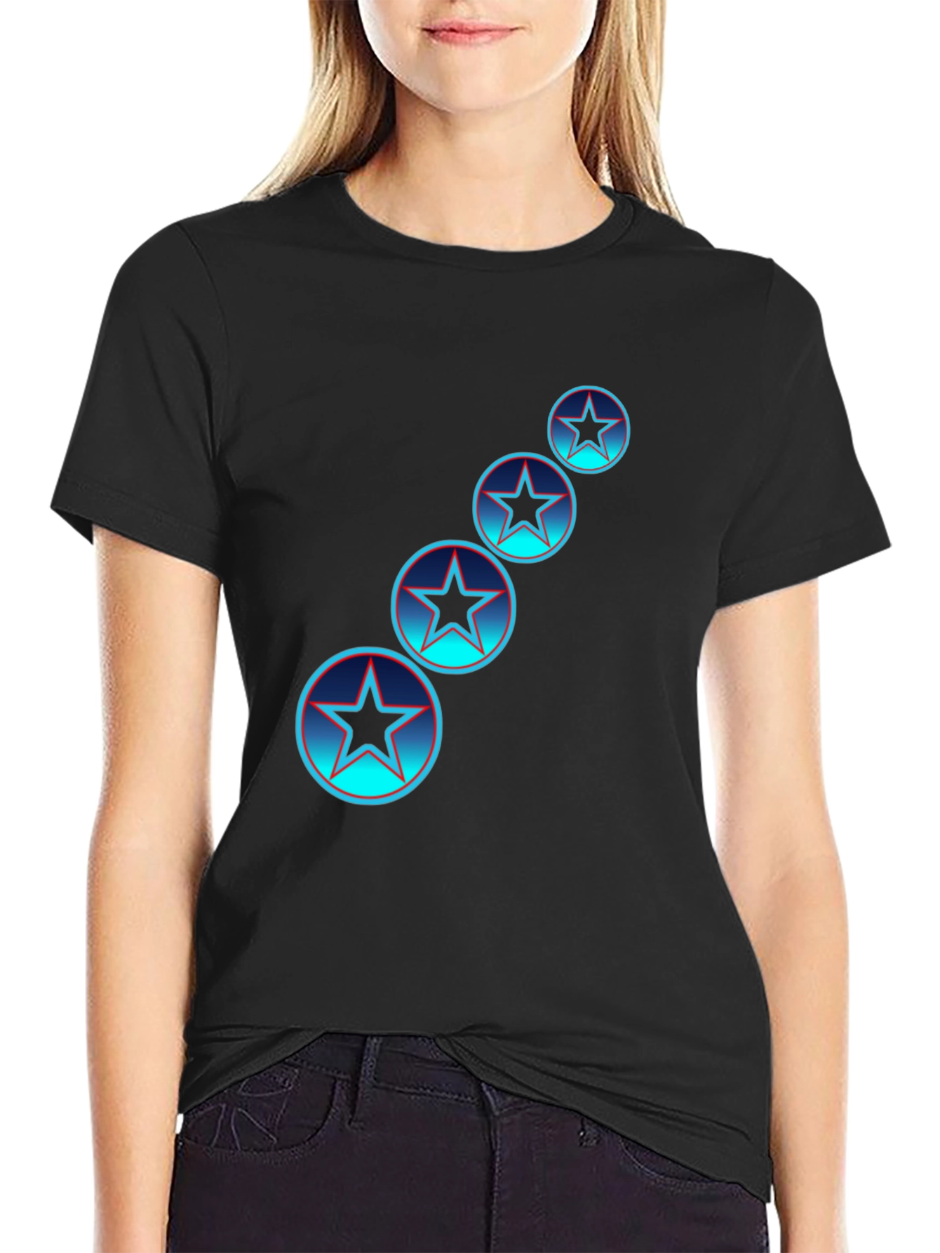 Star Circle Graphic Tee - Black
