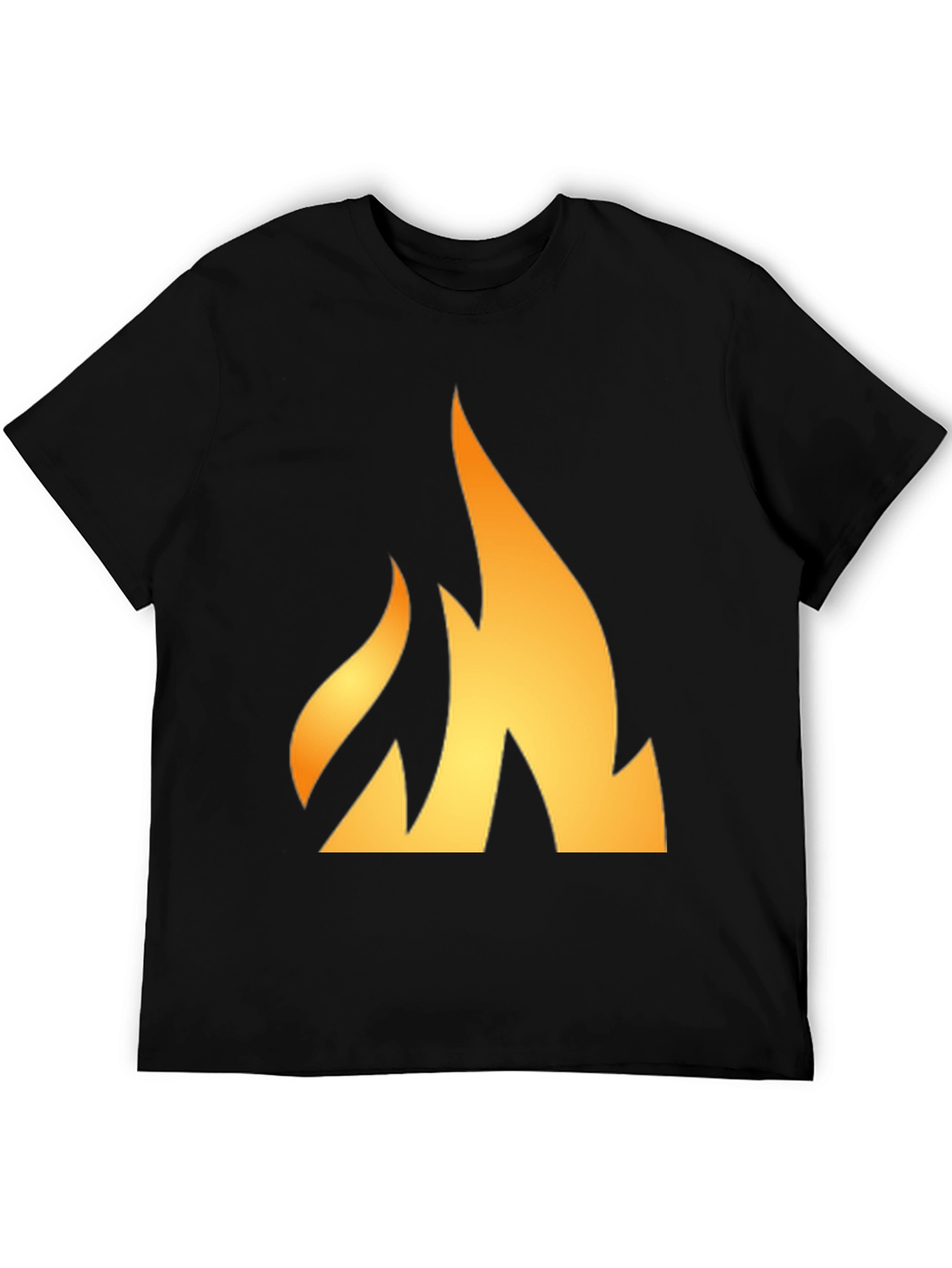 Fiery Flame Graphic Tee - Black Cotton T-Shirt