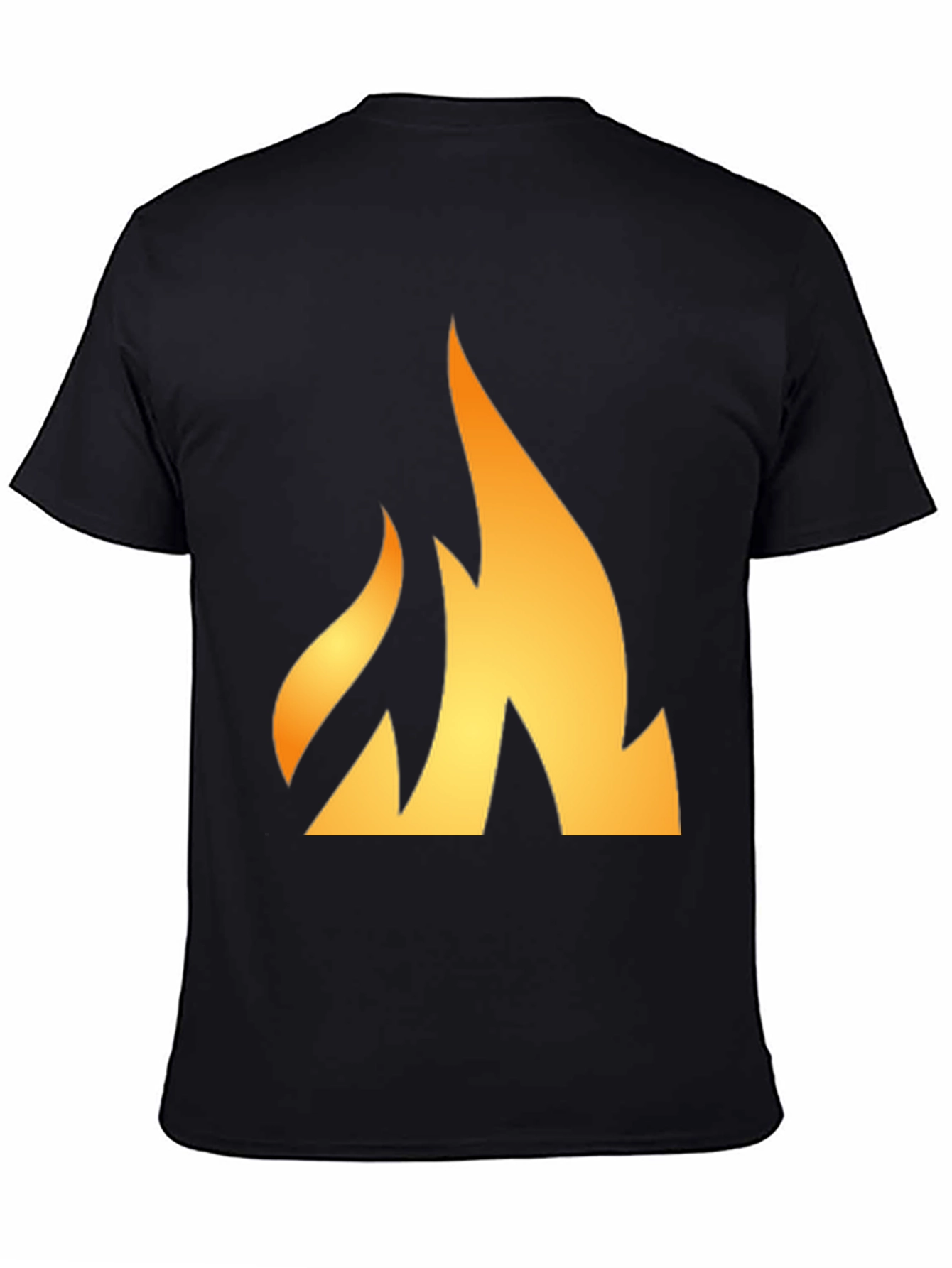 Fiery Flame Graphic Tee - Black Cotton T-Shirt