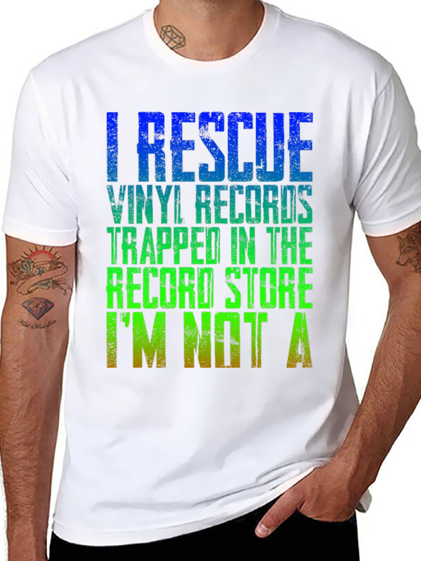 I Rescue Vinyl Records Graphic T-Shirt