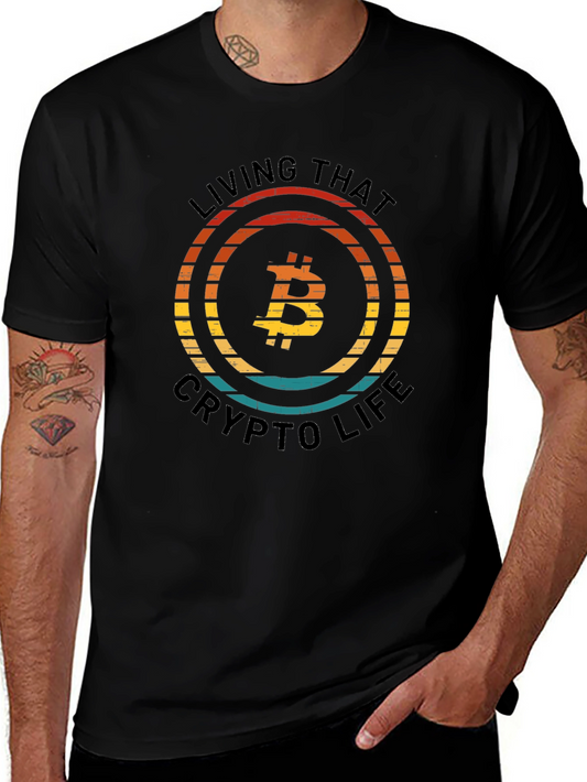 Bitcoin Crypto Life Black T-Shirt