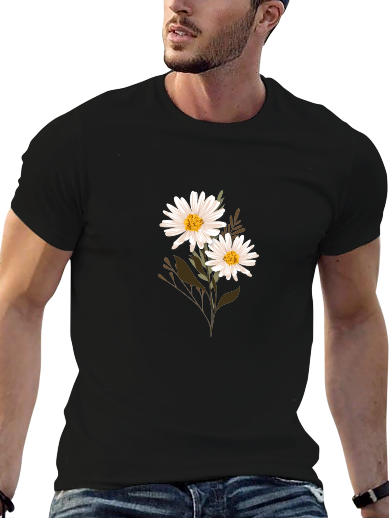 Daisy Graphic Black T-Shirt