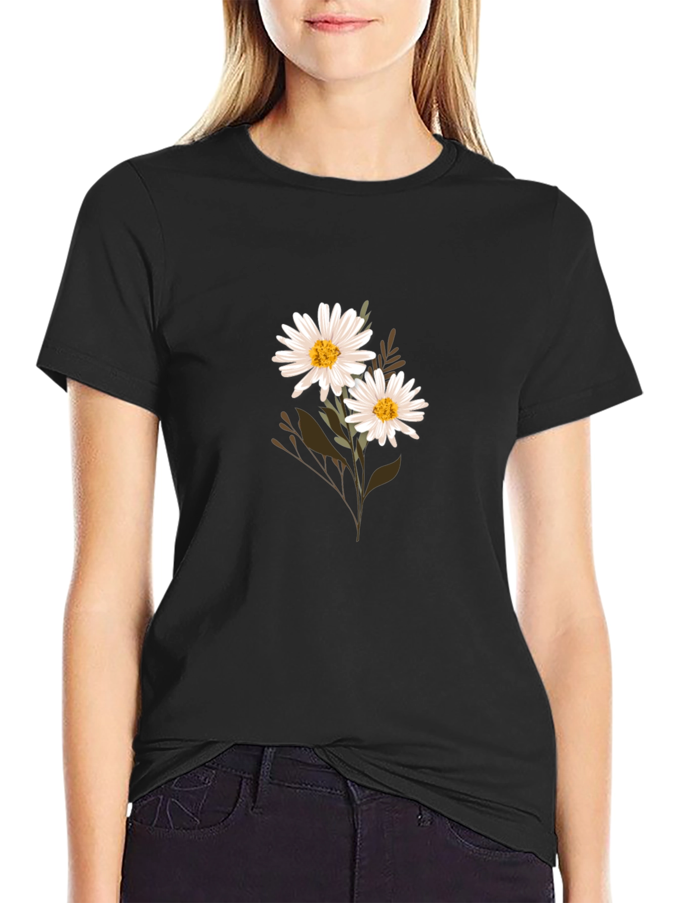 Daisy Graphic Black T-Shirt