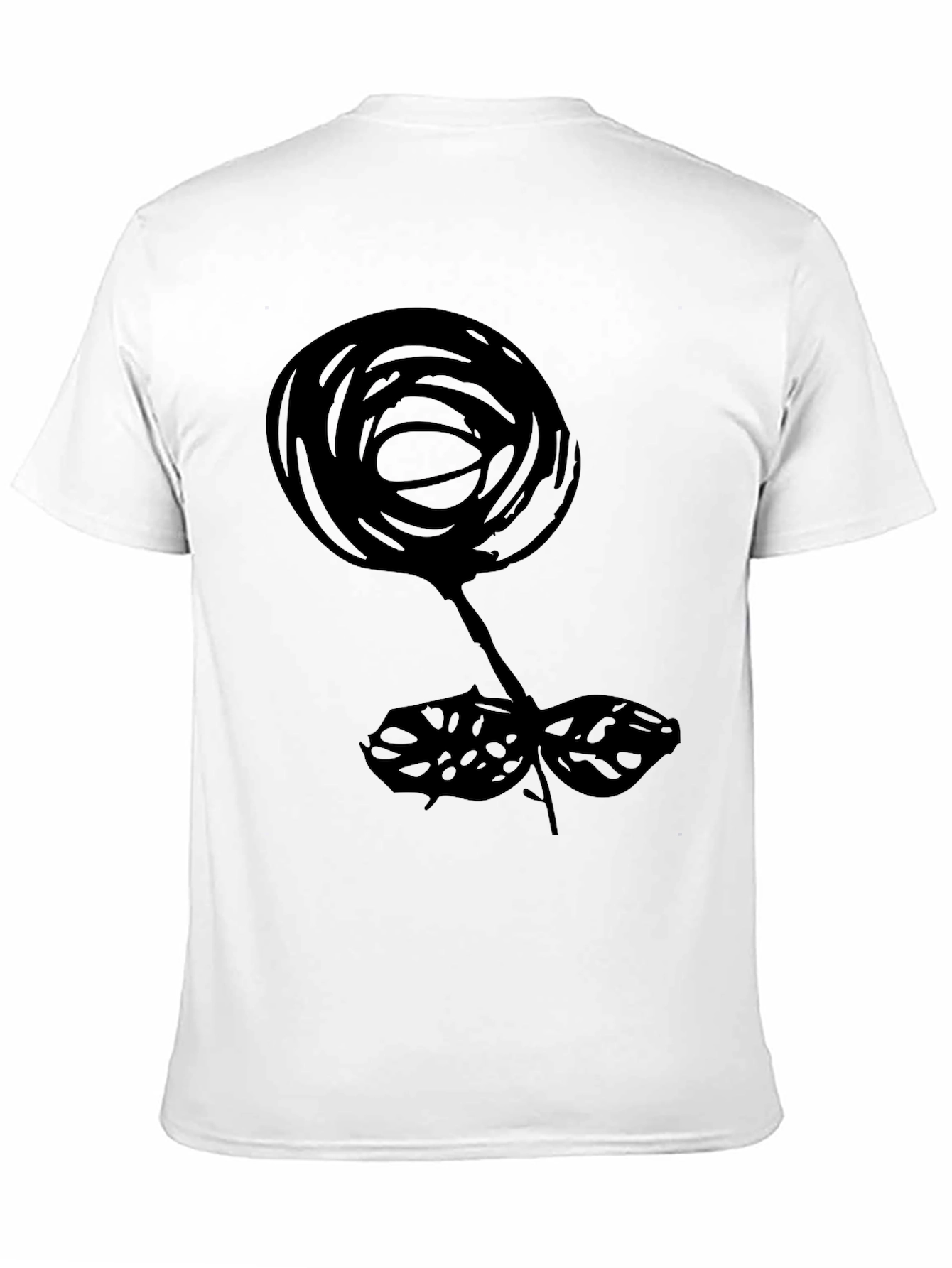 Abstract Floral Print Black T-Shirt