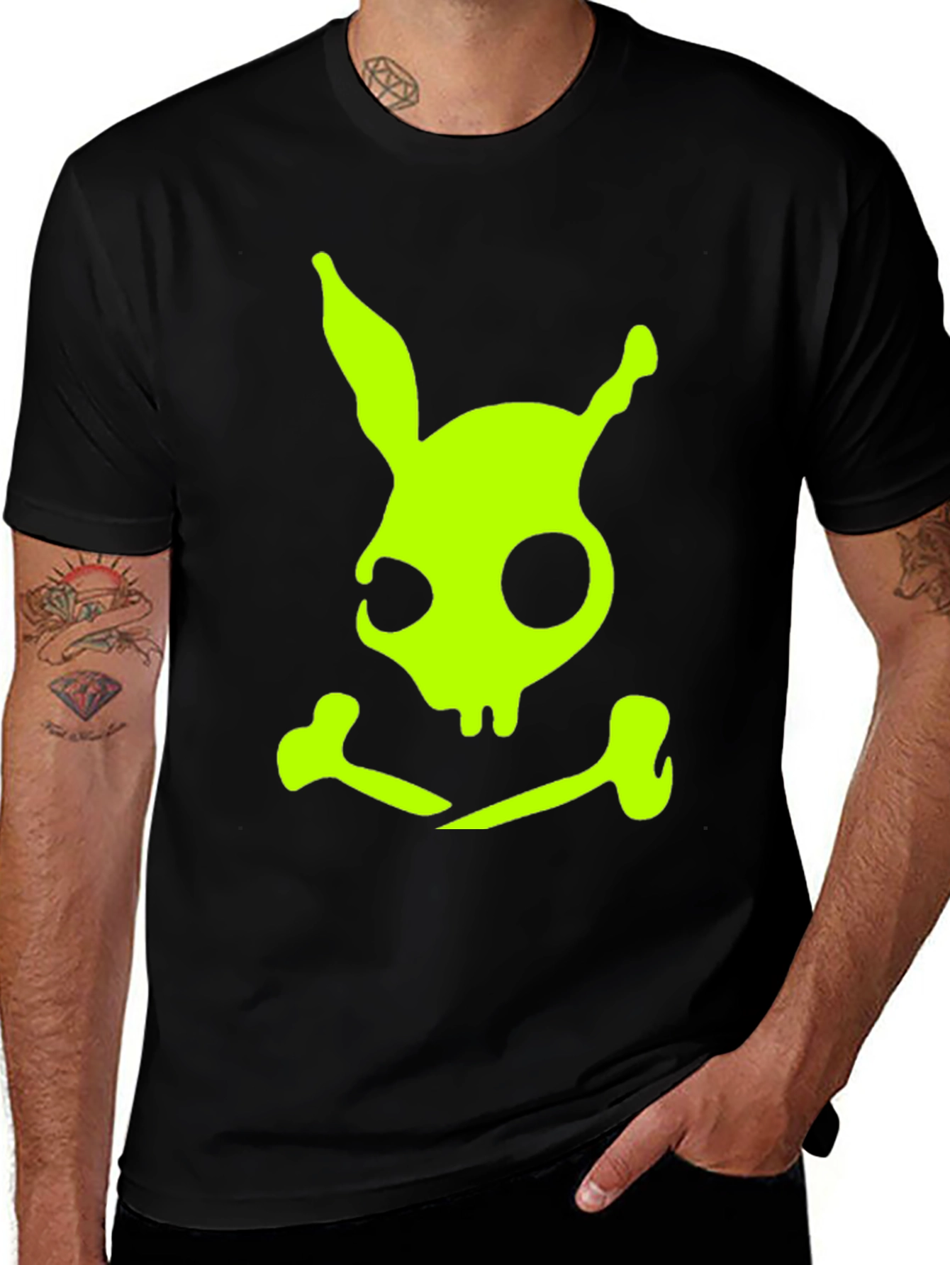 Rabbit Skull and Crossbones Graphic Tee