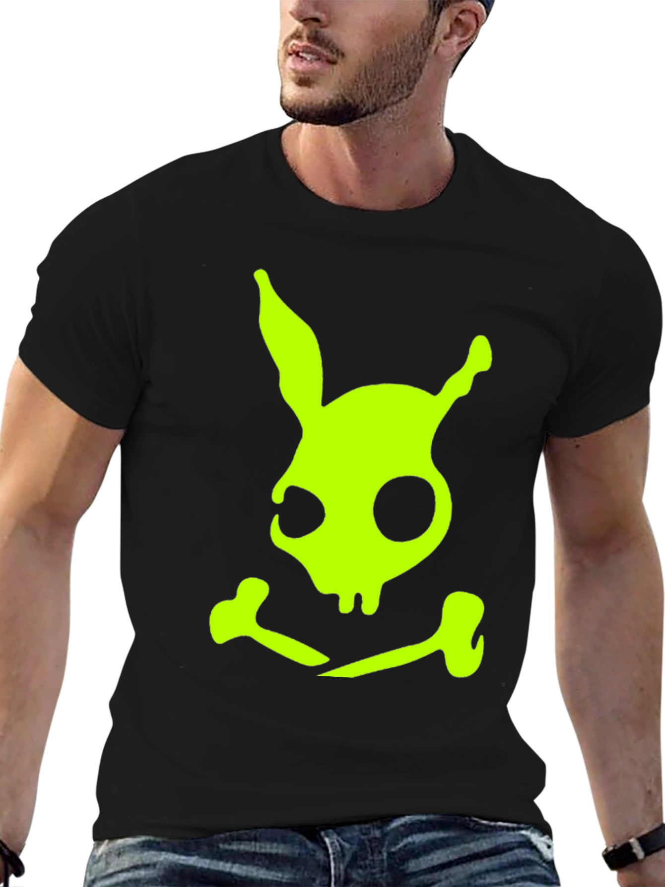 Rabbit Skull and Crossbones Graphic Tee