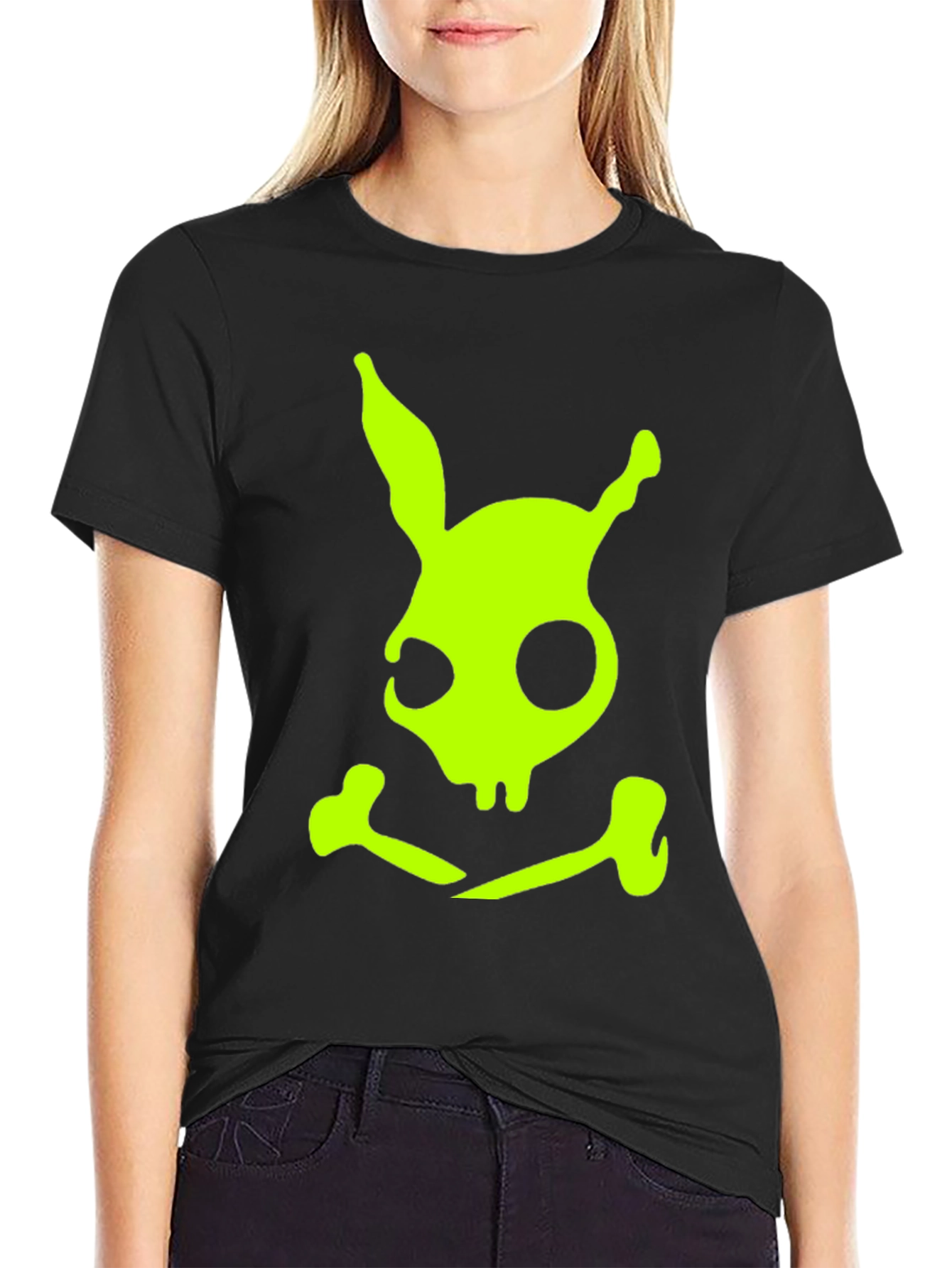 Rabbit Skull and Crossbones Graphic Tee