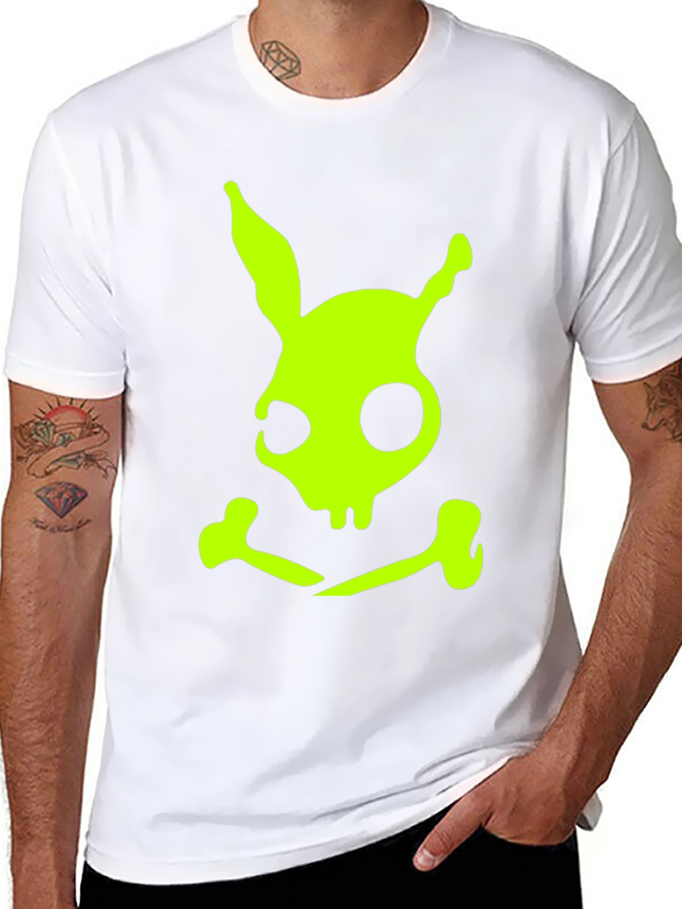 Rabbit Skull and Crossbones Graphic Tee