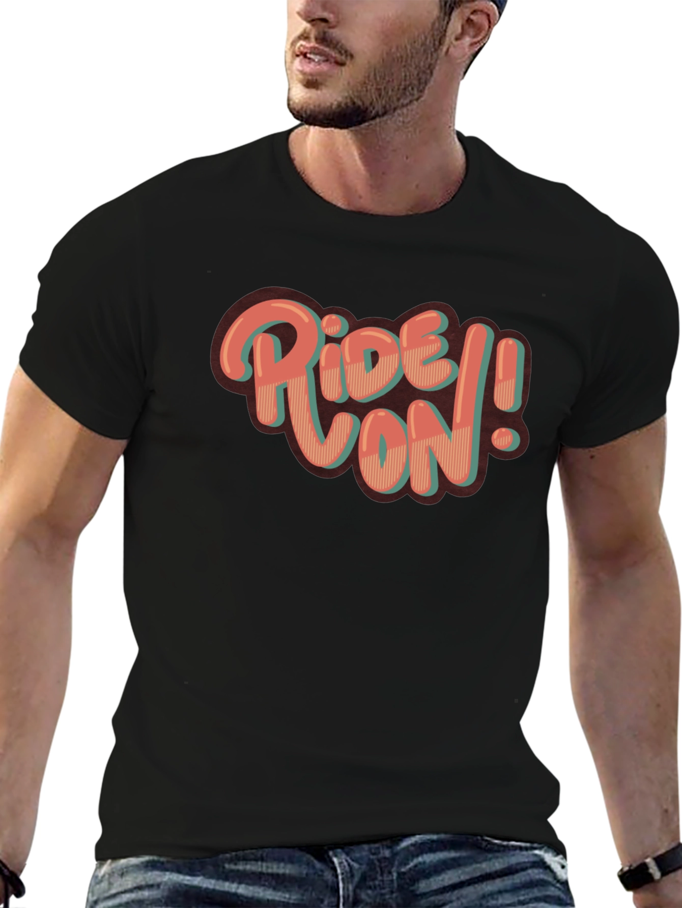 Ride On! Graphic Print Crew Neck T-Shirt