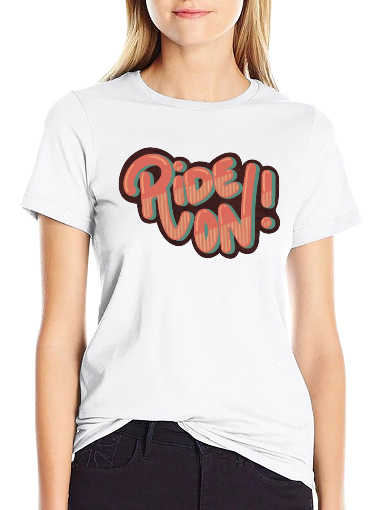 Ride On! Graphic Print Crew Neck T-Shirt