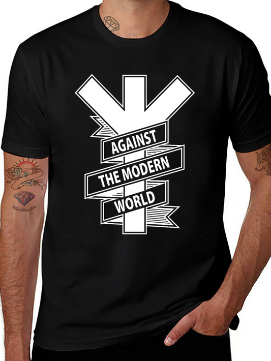 Against the Modern World Graphic Tee - Black Cotton Blend