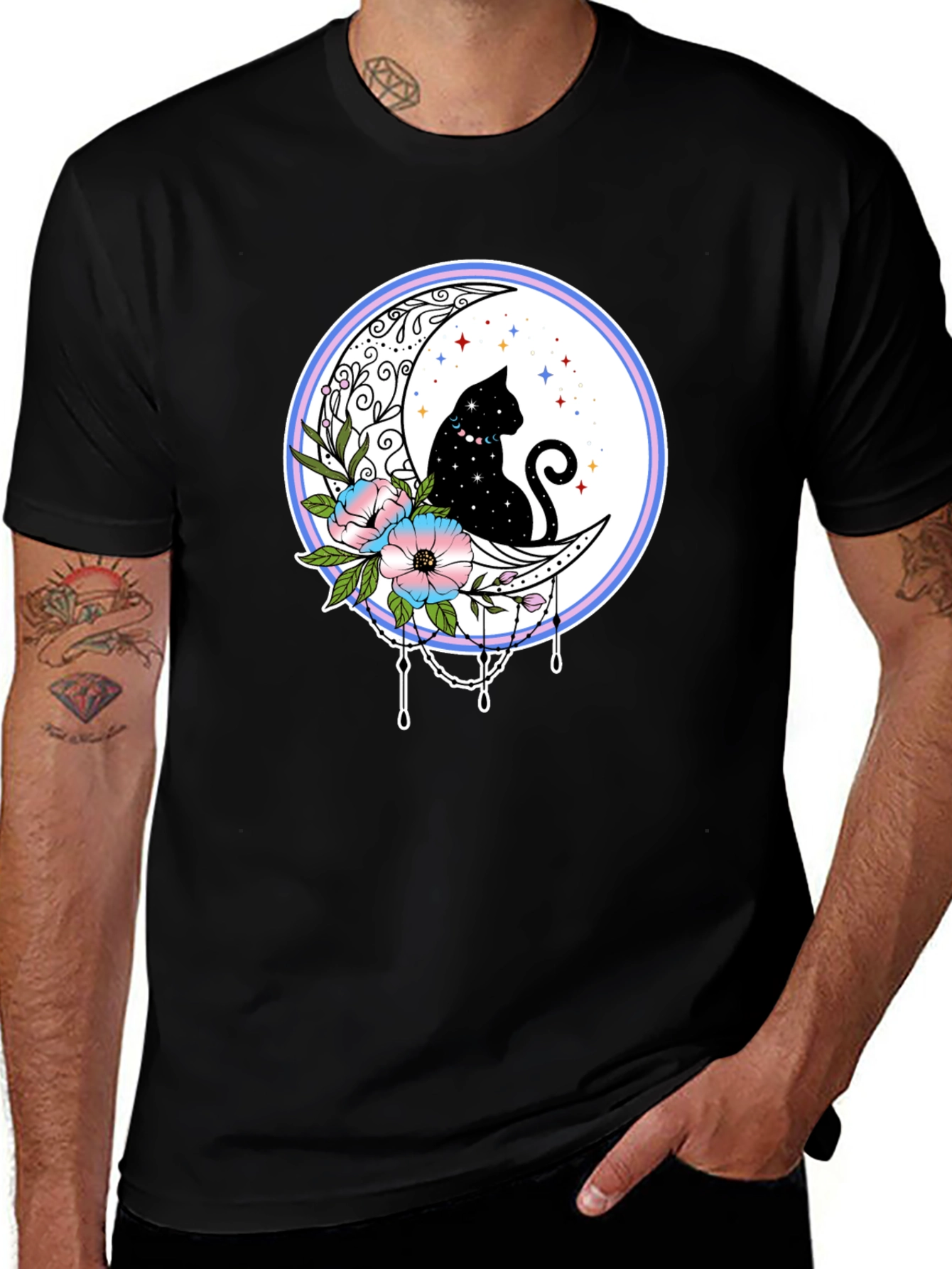 Celestial Cat Moon T-Shirt