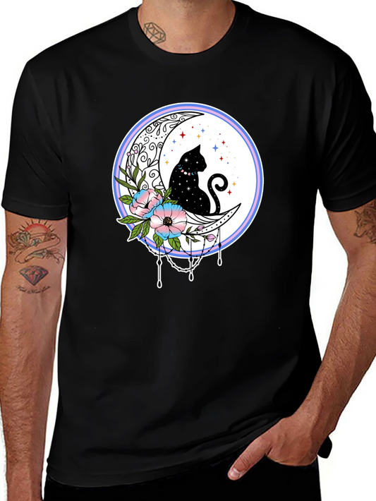 Celestial Cat Moon T-Shirt