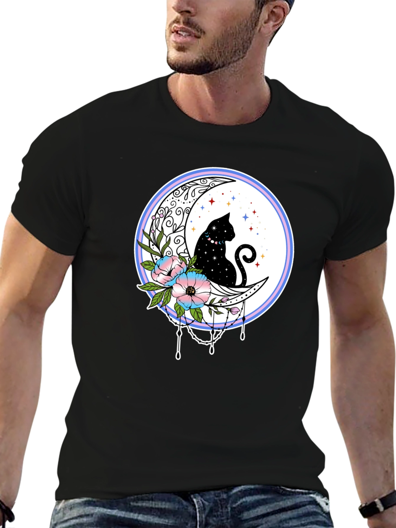 Celestial Cat Moon T-Shirt