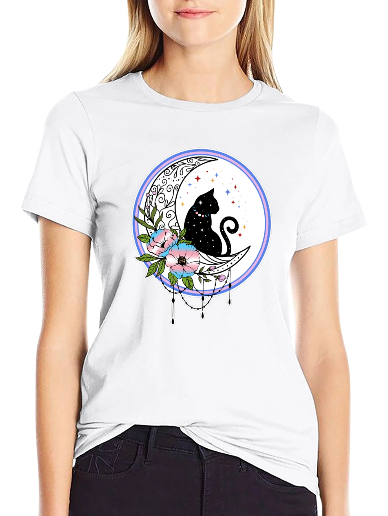 Celestial Cat Moon T-Shirt