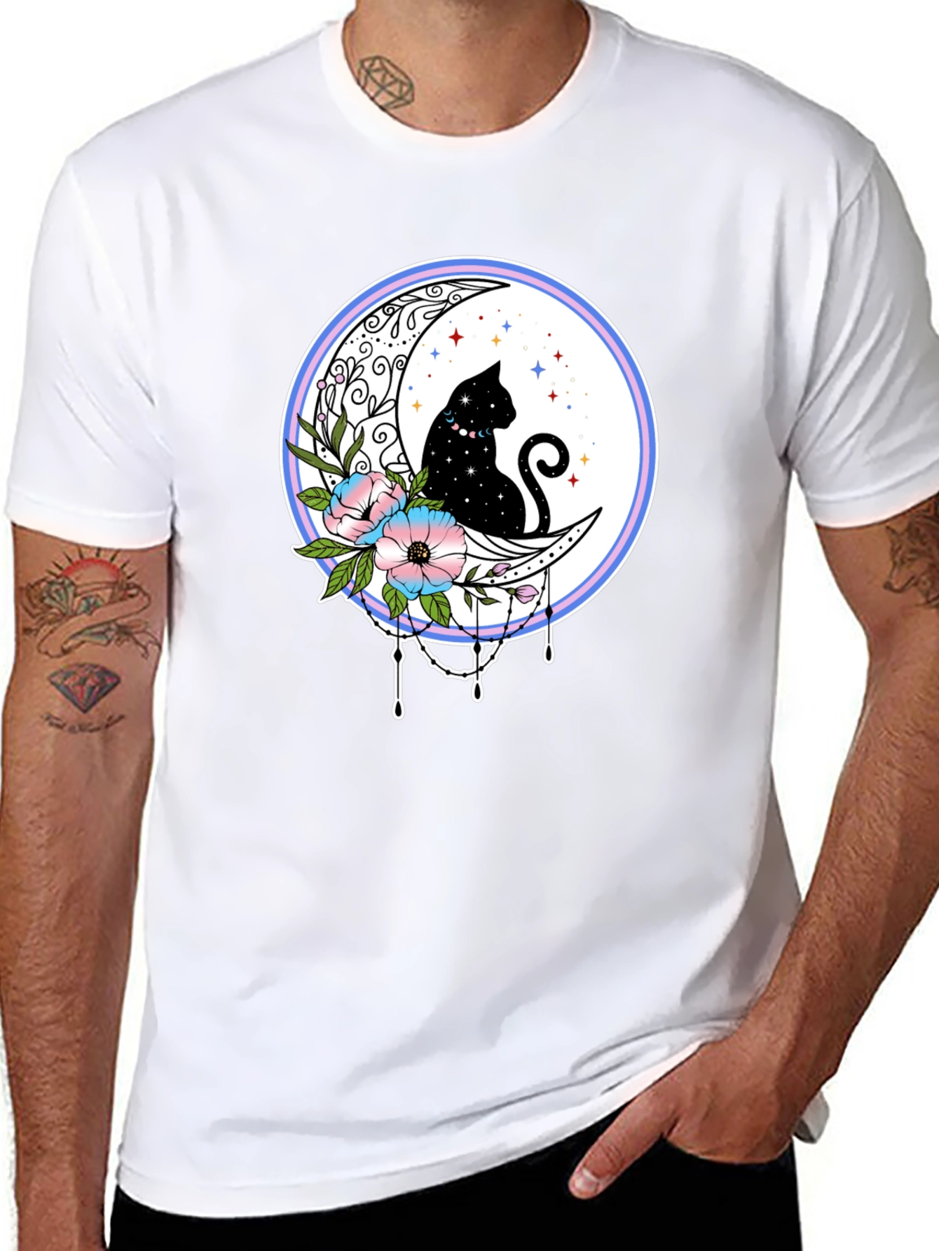 Celestial Cat Moon T-Shirt