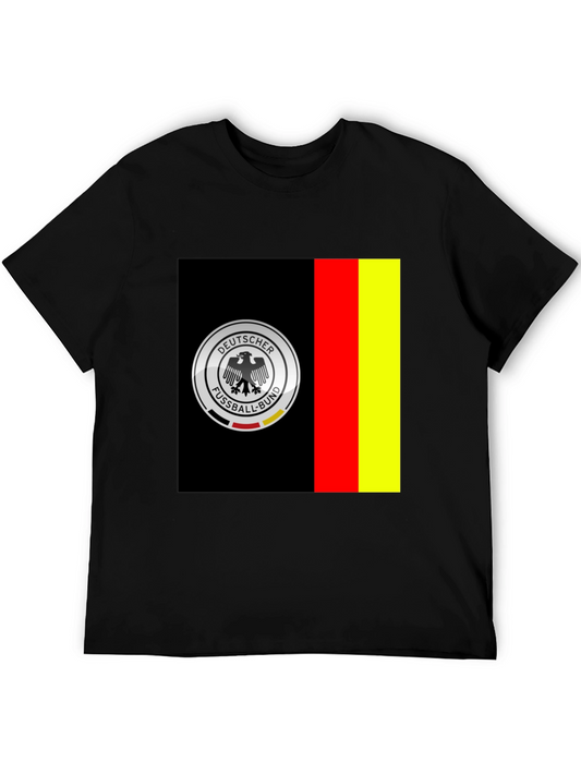 Germany Soccer Team Graphic Tee - Black Cotton Shirt