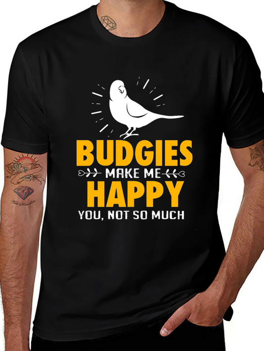 Budgies Make Me Happy Graphic Tee